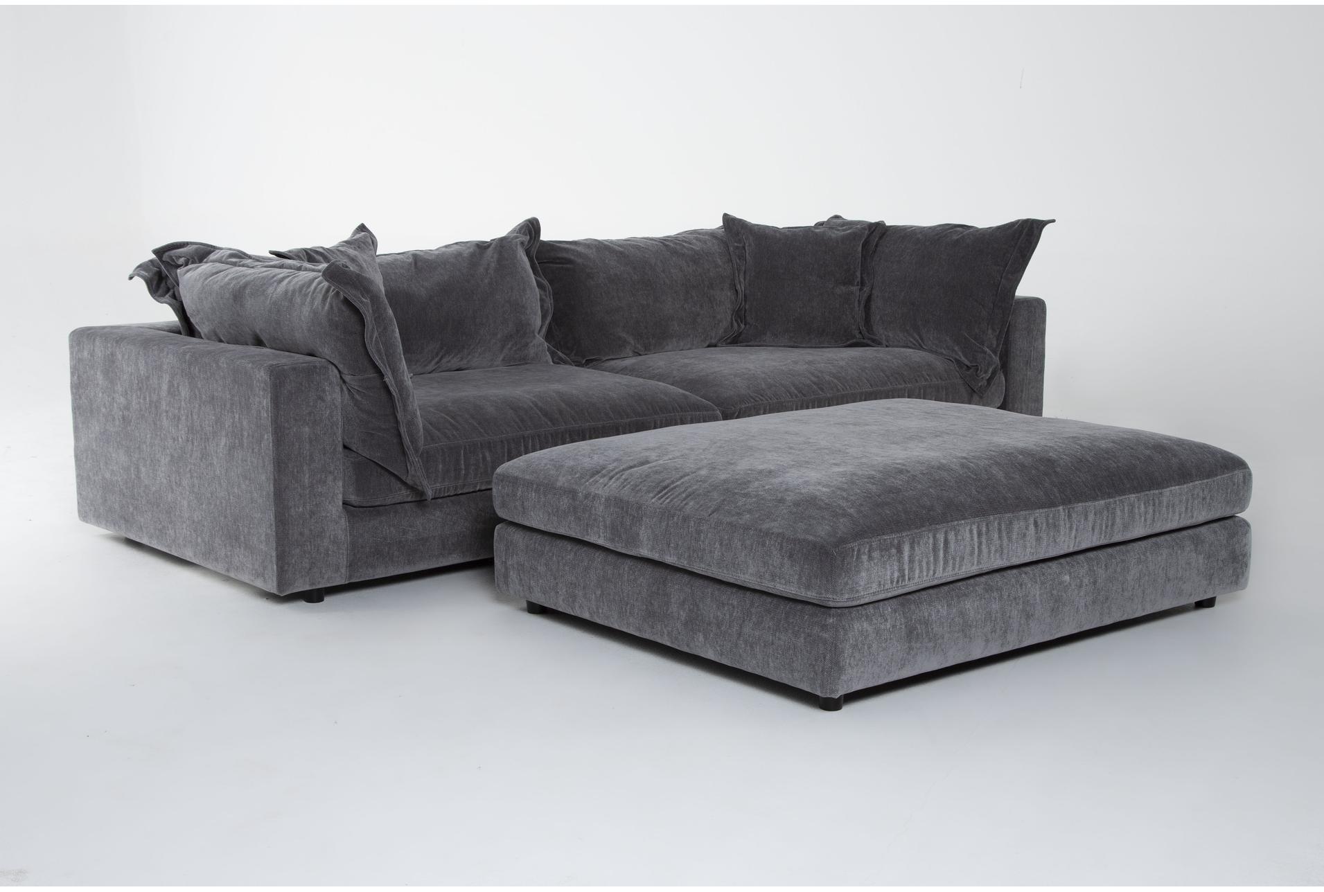 supreme lounger storm grey silver fabric 120" 2 piece oversized modular sofa & ottoman set | left facing 9 supreme lounger storm grey silver fabric 120" 2 piece oversized modular sofa & ottoman set | left facing