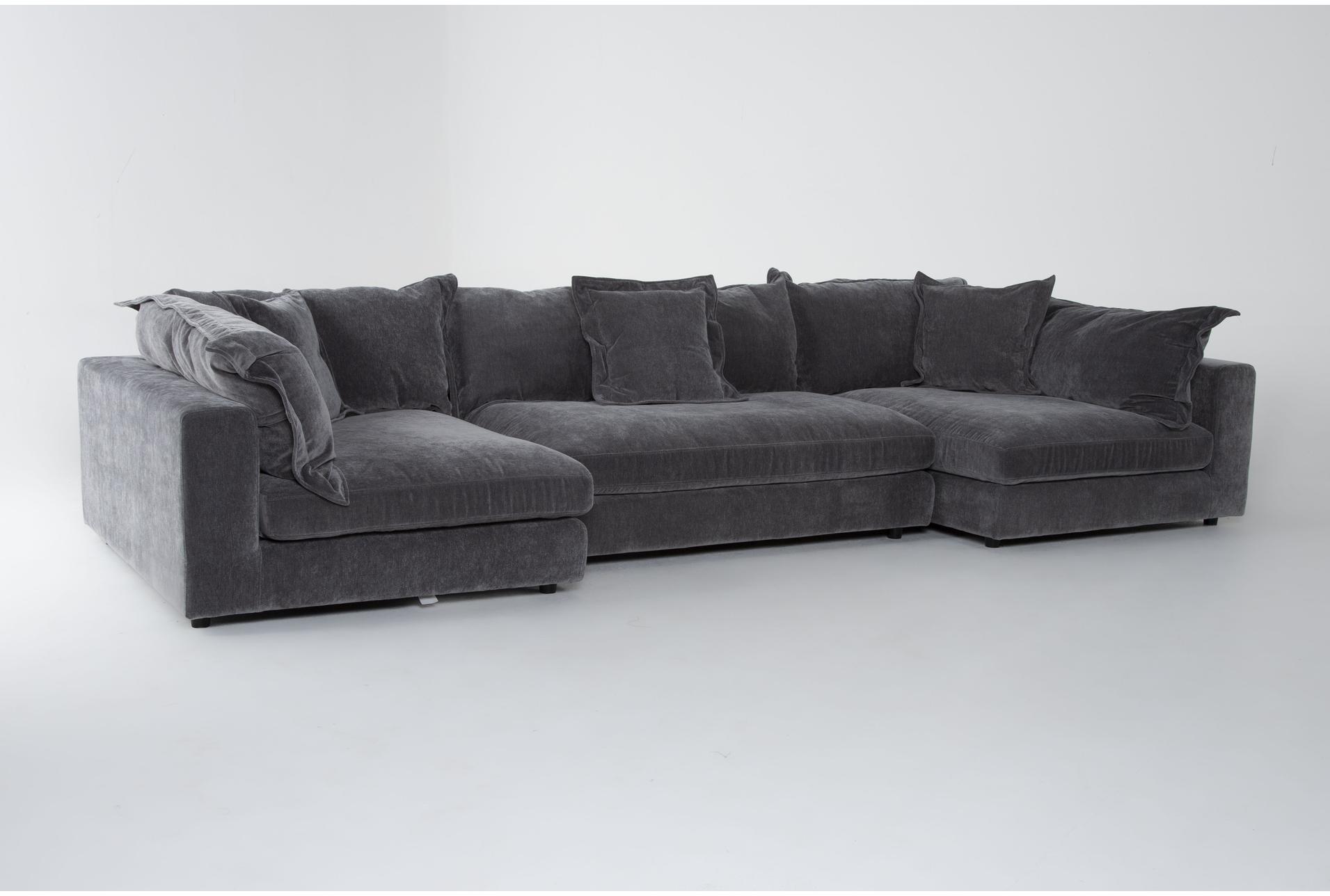 supreme lounger storm grey silver fabric 120" 2 piece oversized modular sofa & ottoman set | left facing 10 supreme lounger storm grey silver fabric 120" 2 piece oversized modular sofa & ottoman set | left facing
