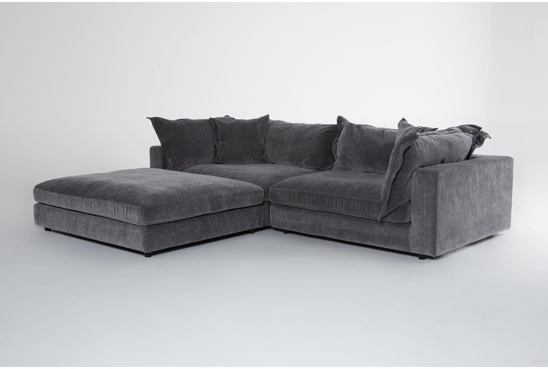 supreme lounger storm grey silver fabric 120" 2 piece oversized modular sofa & ottoman set | left facing 11 supreme lounger storm grey silver fabric 120" 2 piece oversized modular sofa & ottoman set | left facing