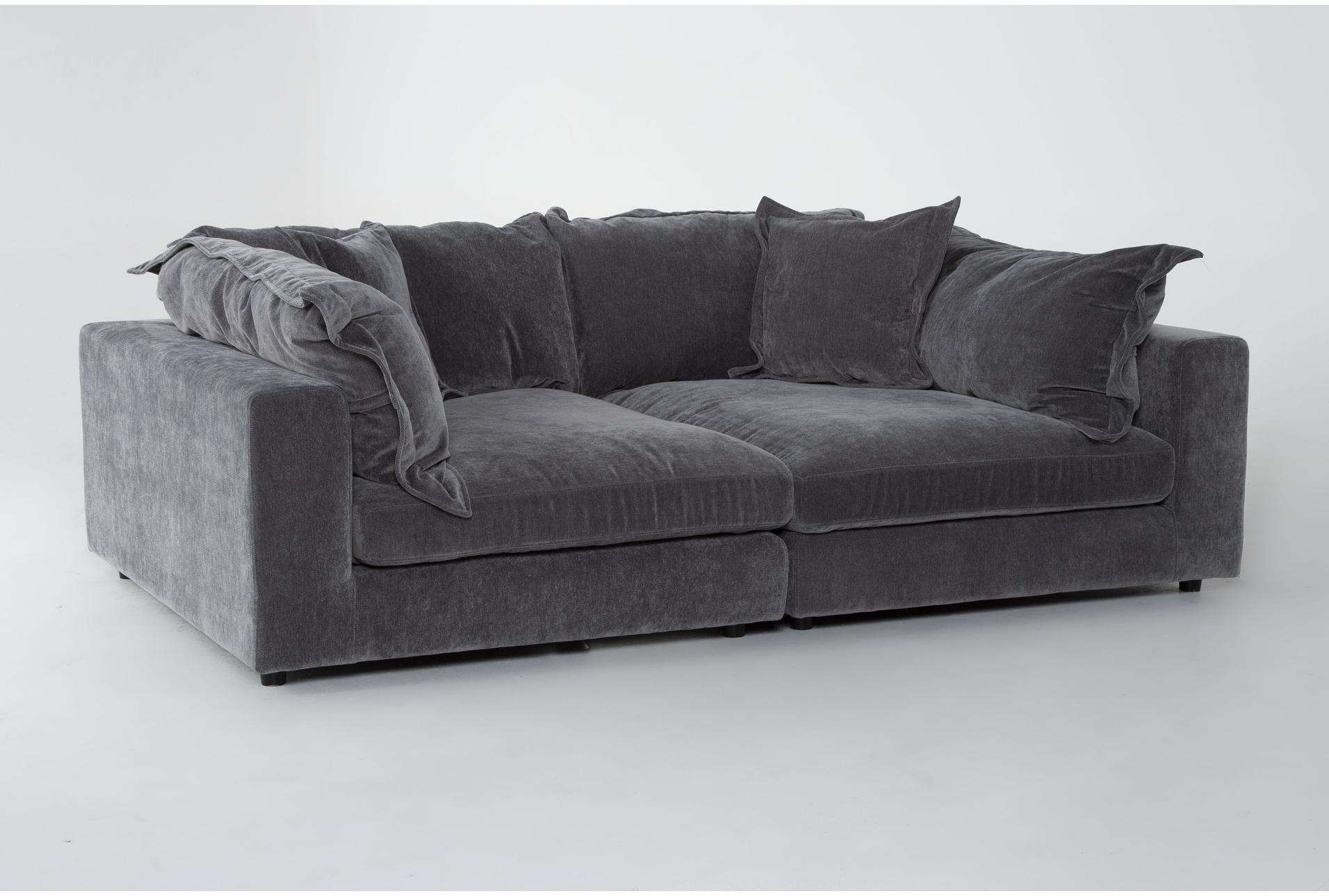supreme lounger storm grey fabric 120" 2 piece oversized modular sofa 7 supreme lounger storm grey fabric 120" 2 piece oversized modular sofa