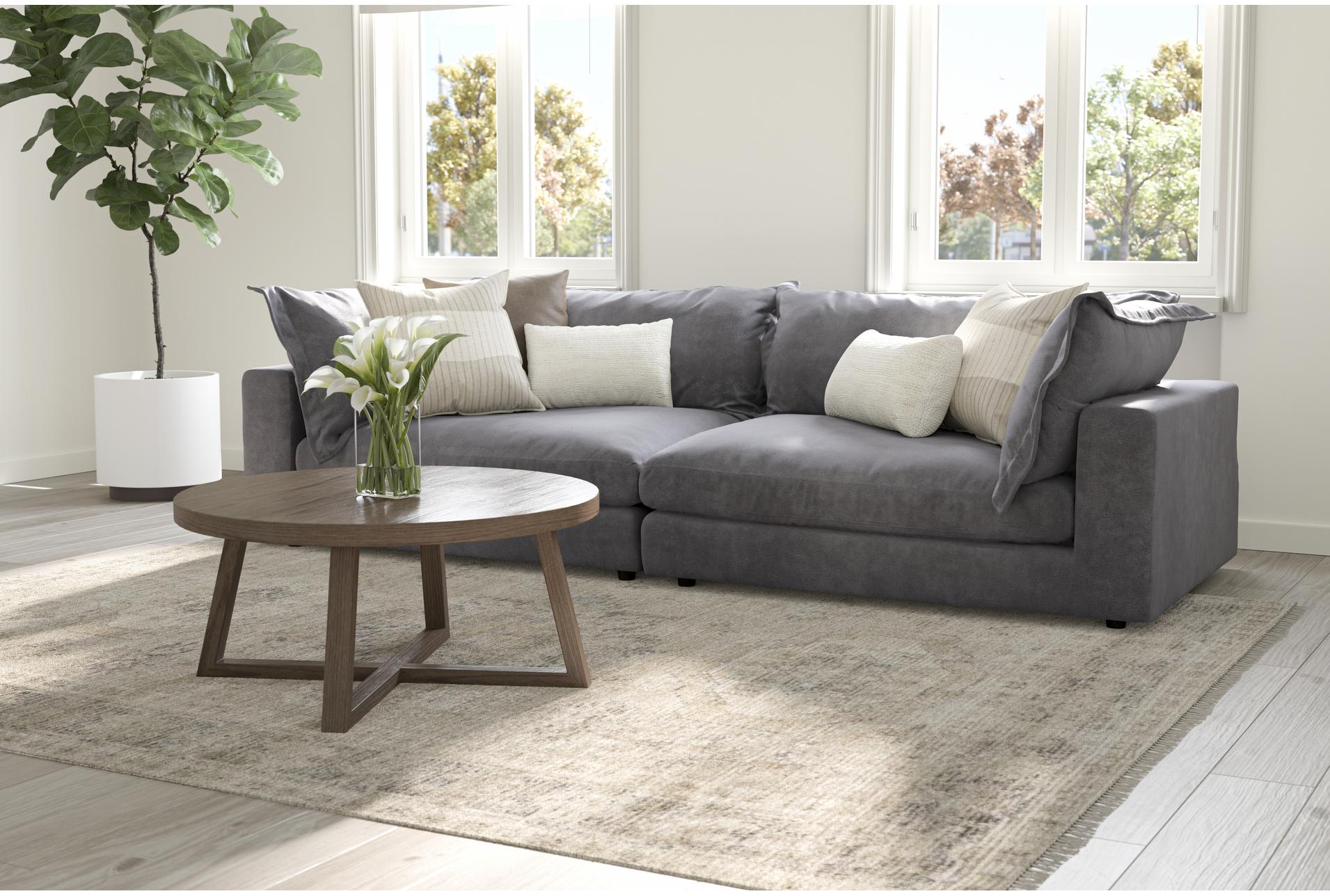 supreme lounger storm grey fabric 120" 2 piece oversized modular sofa 10 supreme lounger storm grey fabric 120" 2 piece oversized modular sofa