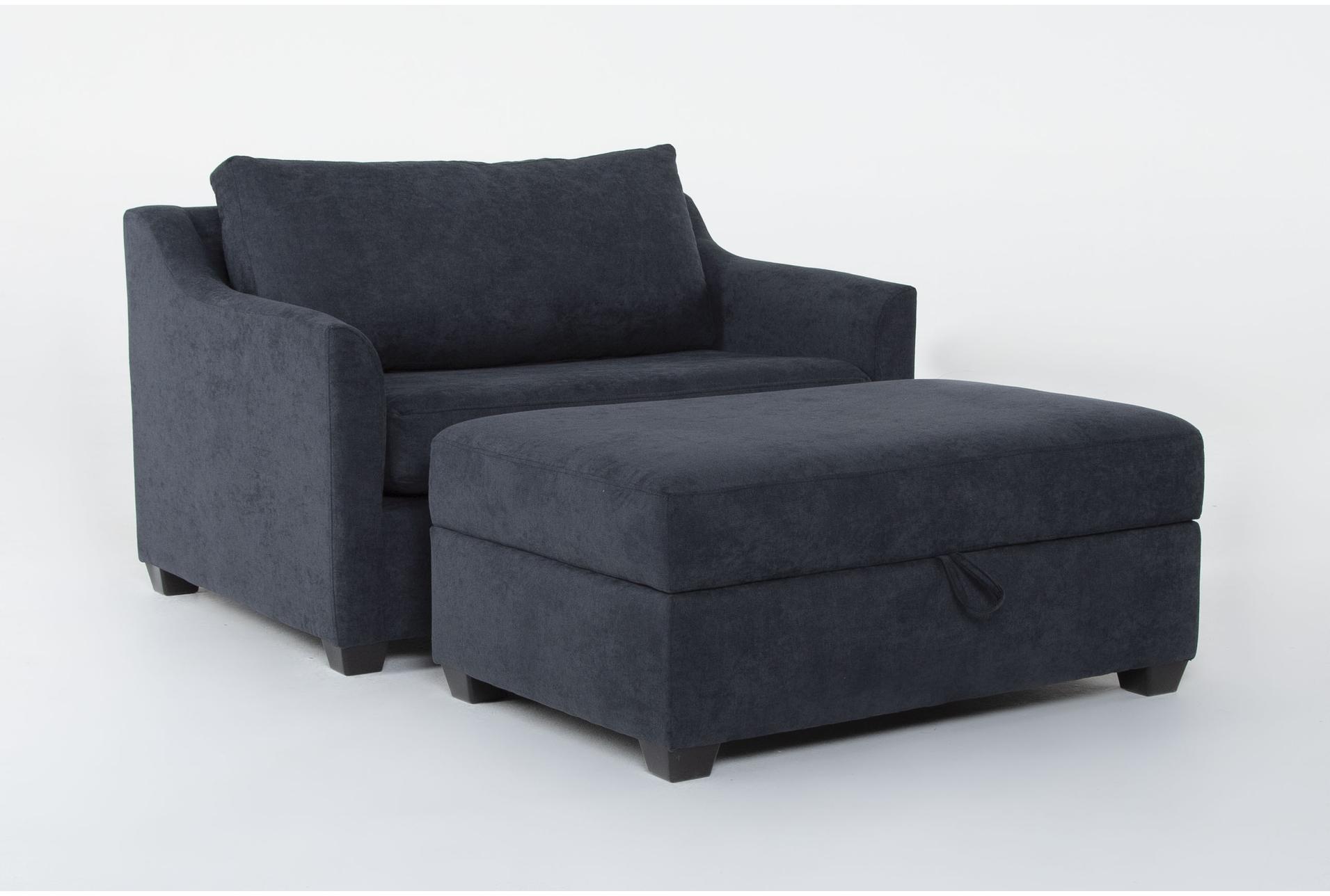 porthos midnight blue fabric 52" twin memory foam arm chair sleeper and large storage ottoman | reading | solid | with arms 1 porthos midnight blue fabric 52" twin memory foam arm chair sleeper and large storage ottoman | reading | solid | with arms