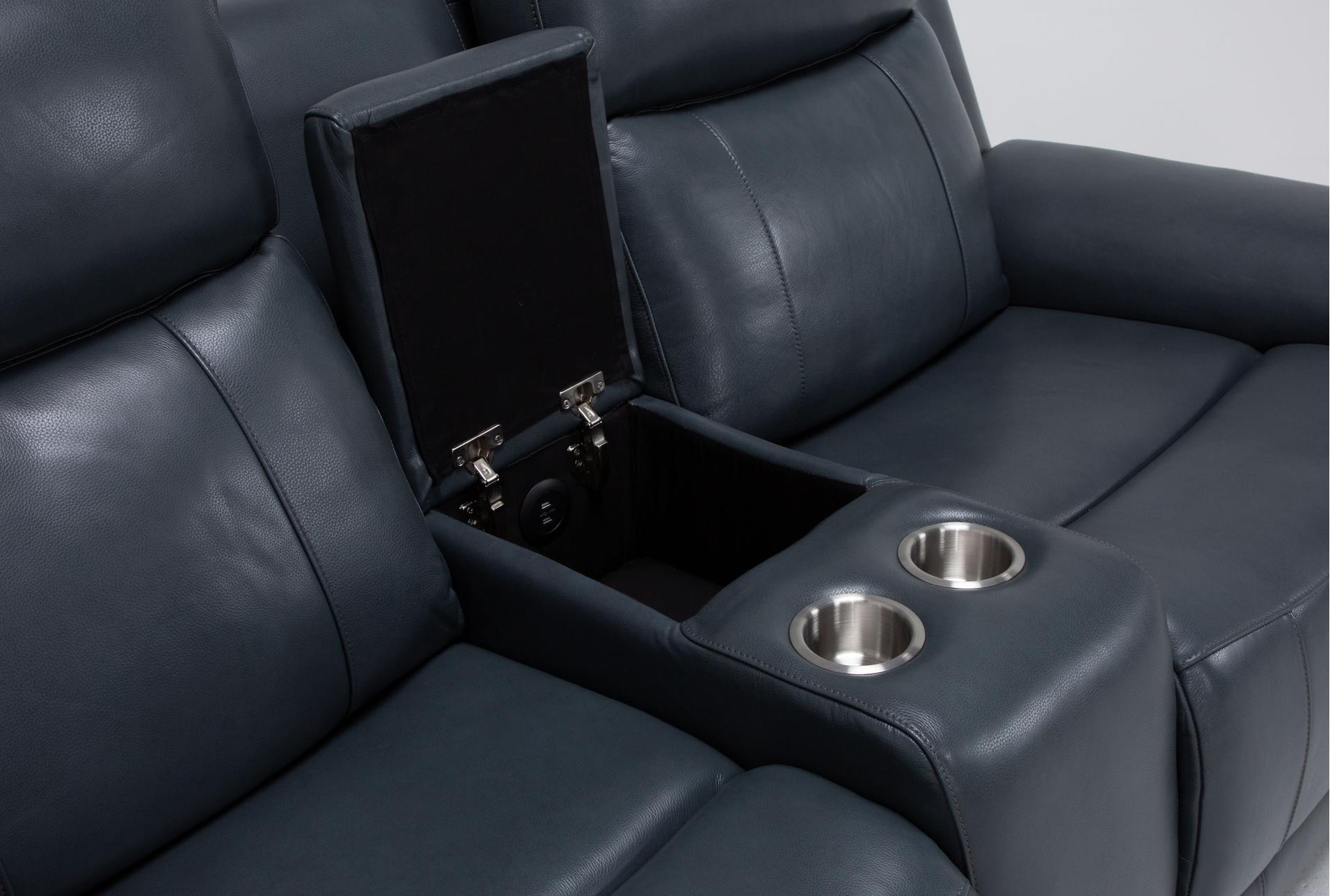serena ii steel blue leather 76" power zero gravity reclining console loveseat with power headrest & usb 22 serena ii steel blue leather 76" power zero gravity reclining console loveseat with power headrest & usb