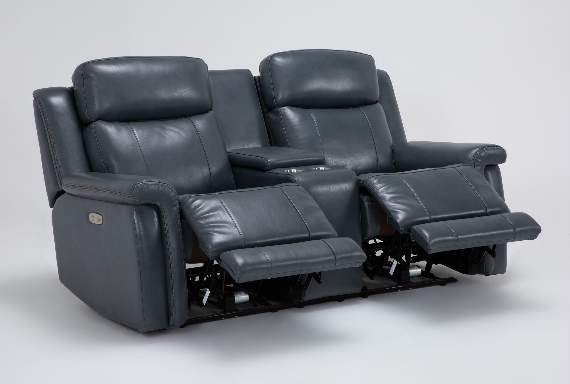 serena ii steel blue leather 76" power zero gravity reclining console loveseat with power headrest & usb 15 serena ii steel blue leather 76" power zero gravity reclining console loveseat with power headrest & usb
