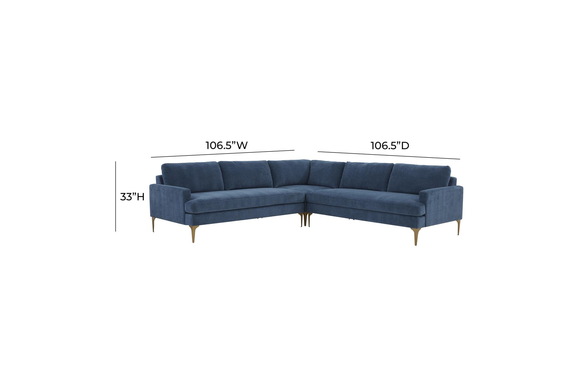 serena blue velvet fabric 4 piece l-shaped sectional | symmetrical | modular 10 serena blue velvet fabric 4 piece l-shaped sectional | symmetrical | modular