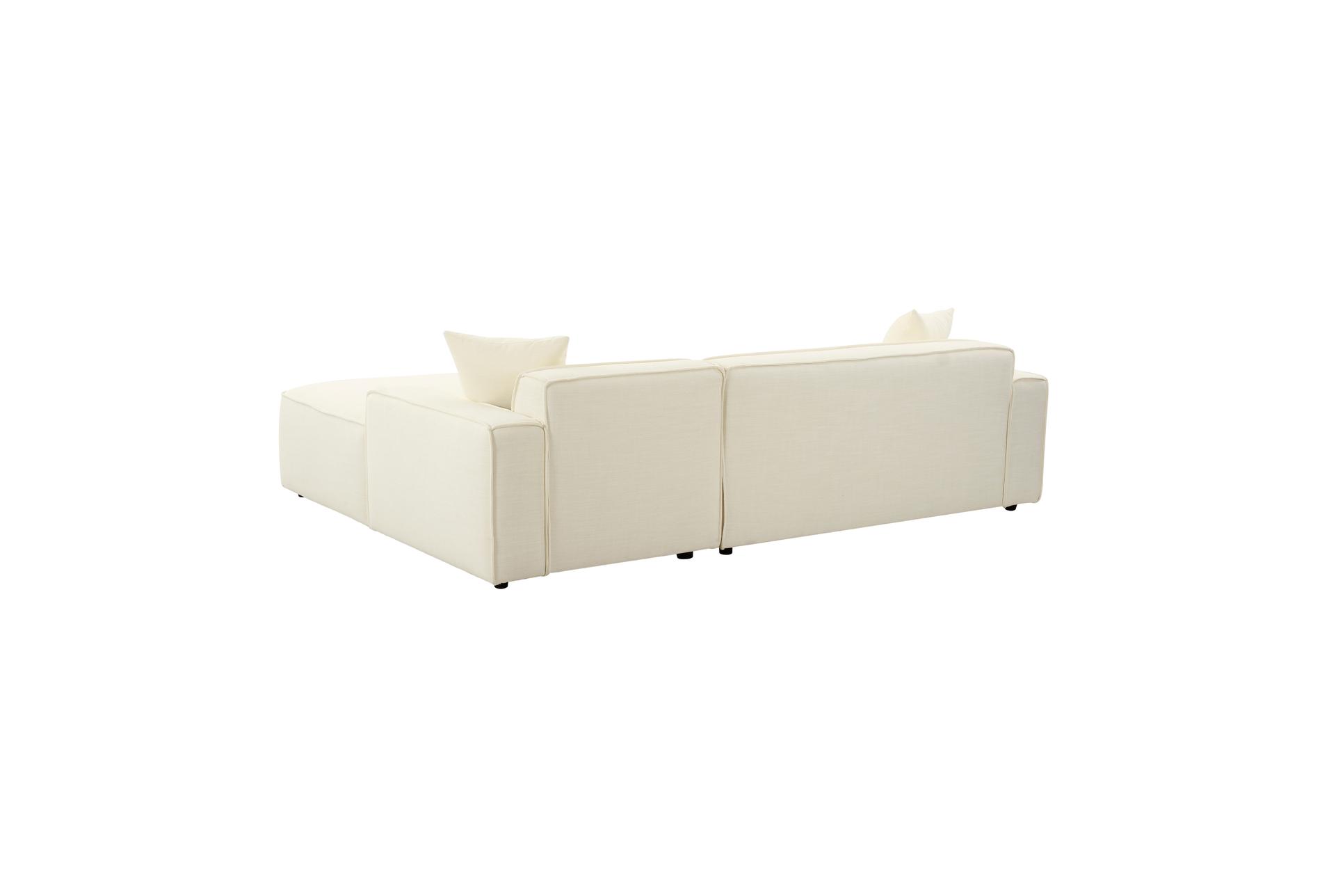 olafur cream white fabric linen 97" 2 piece sectional with right arm facing chaise 10 olafur cream white fabric linen 97" 2 piece sectional with right arm facing chaise