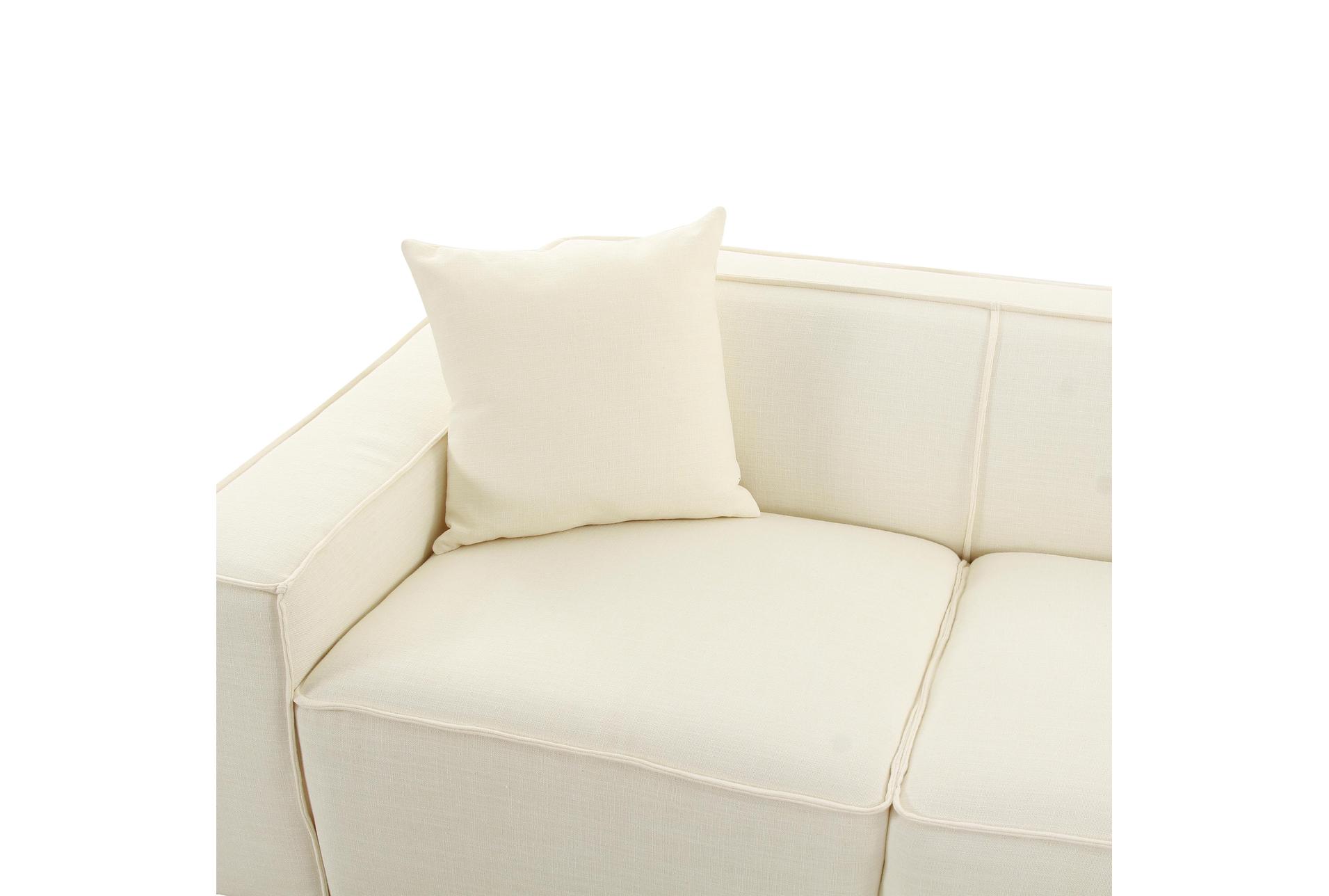olafur cream white fabric linen 97" 2 piece sectional with right arm facing chaise 13 olafur cream white fabric linen 97" 2 piece sectional with right arm facing chaise