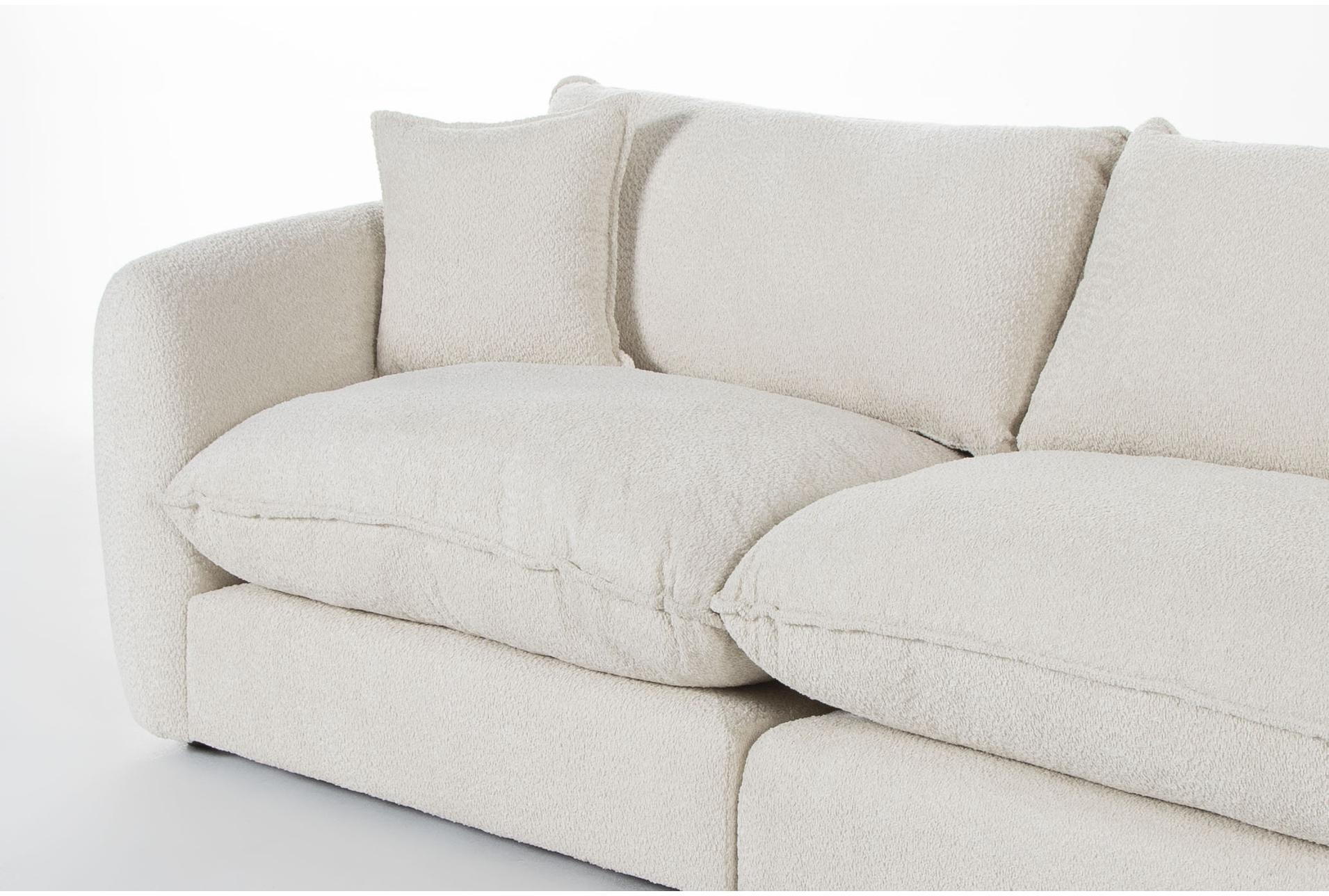 ruby cream beige natural boucle fabric 6 piece modular 167" l-shaped sectional with ottoman | reversible 11 ruby cream beige natural boucle fabric 6 piece modular 167" l-shaped sectional with ottoman | reversible