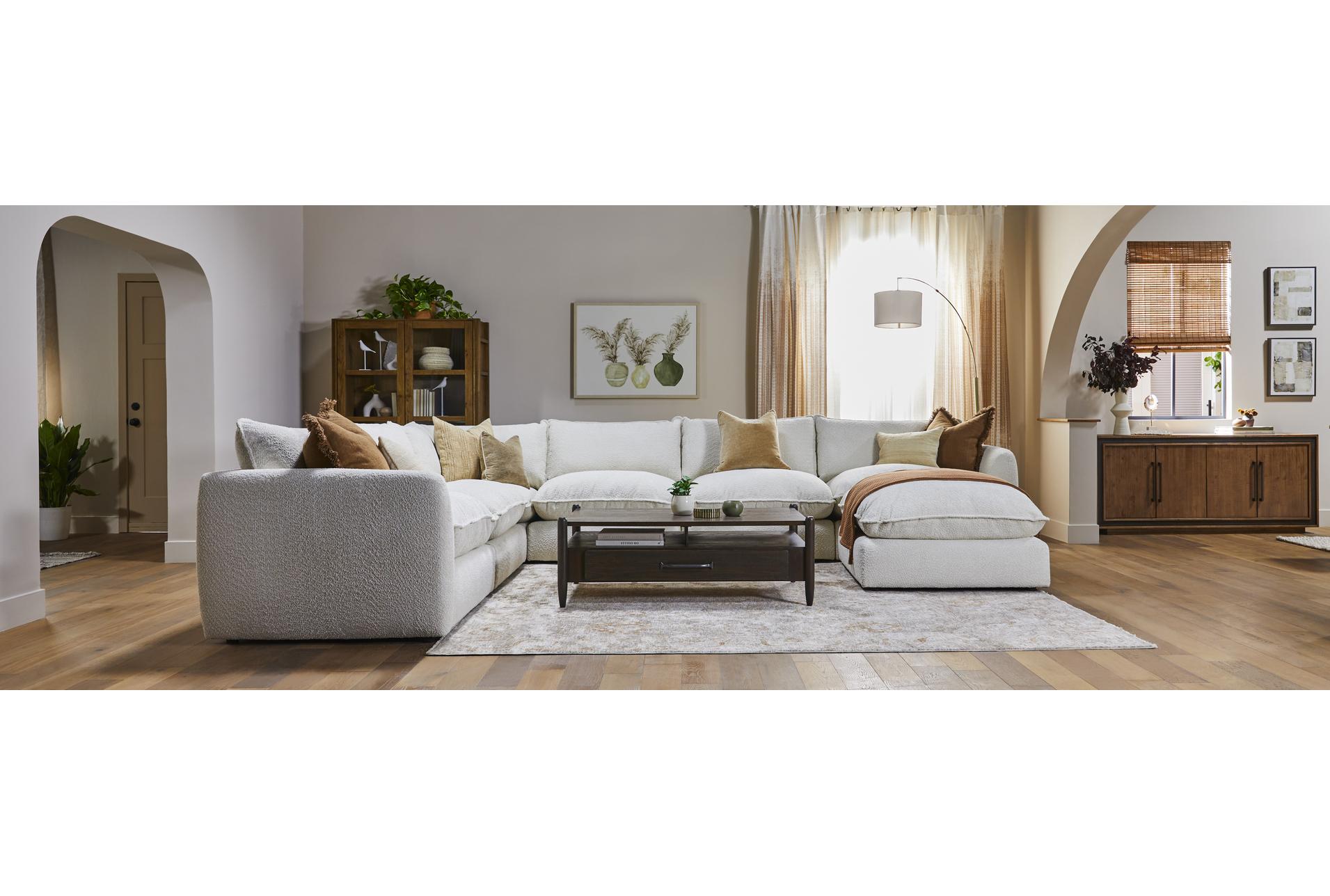ruby cream beige natural boucle fabric 6 piece modular 167" l-shaped sectional with ottoman | reversible 16 ruby cream beige natural boucle fabric 6 piece modular 167" l-shaped sectional with ottoman | reversible