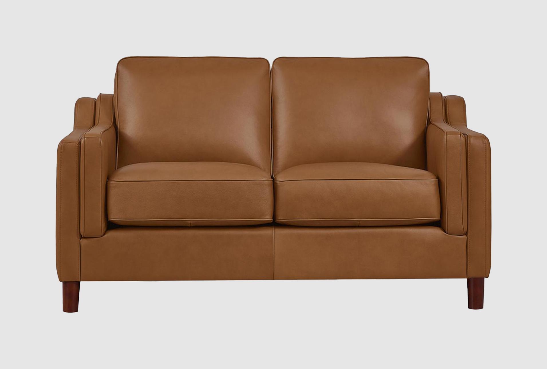beau brown modern leather loveseat 1 beau brown modern leather loveseat