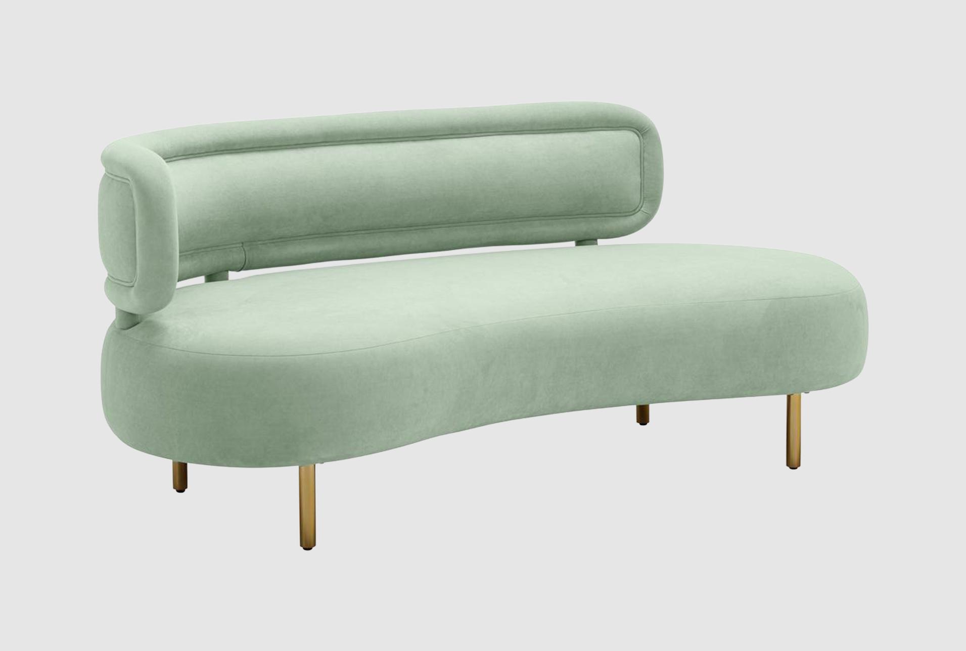 taiya mint green 70" velvet fabric sofa settee 1 taiya mint green 70" velvet fabric sofa settee