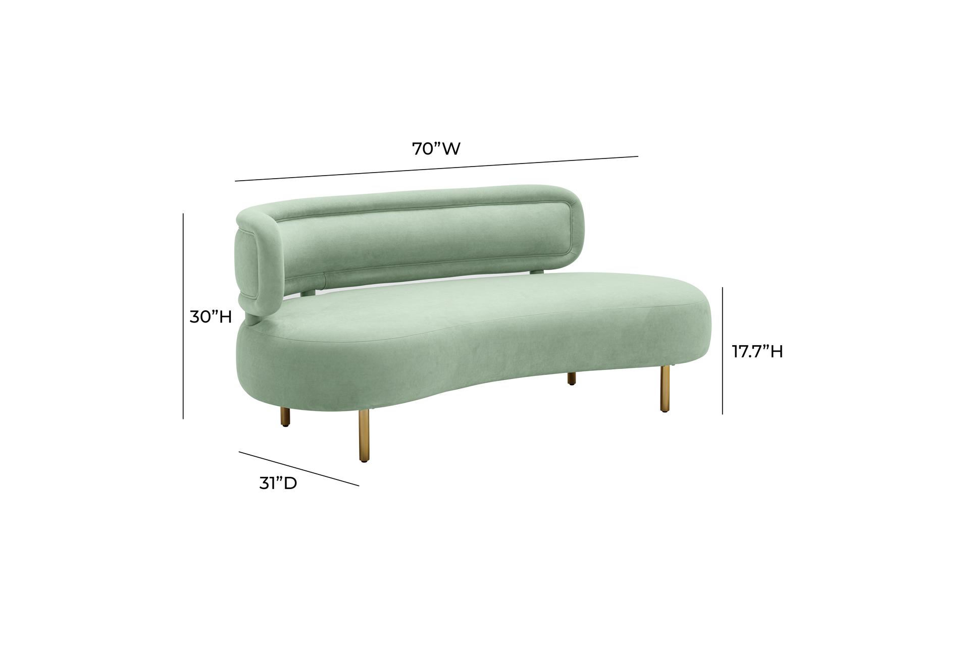 taiya mint green 70" velvet fabric sofa settee 12 taiya mint green 70" velvet fabric sofa settee