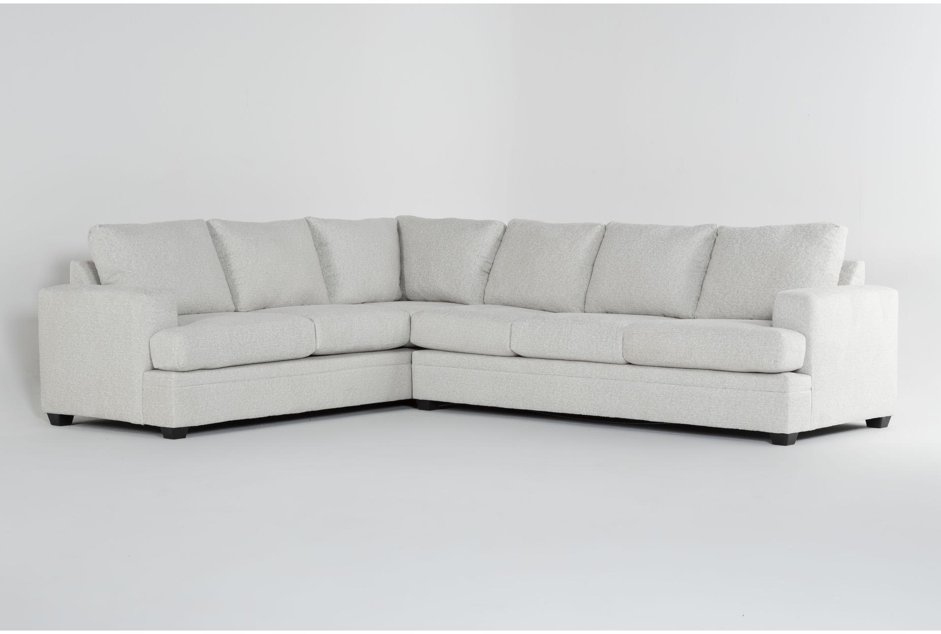 zoeller sand beige fabric 127" 2 piece l-shaped sectional with right arm facing queen sleeper sofa bed with memory foam mattress