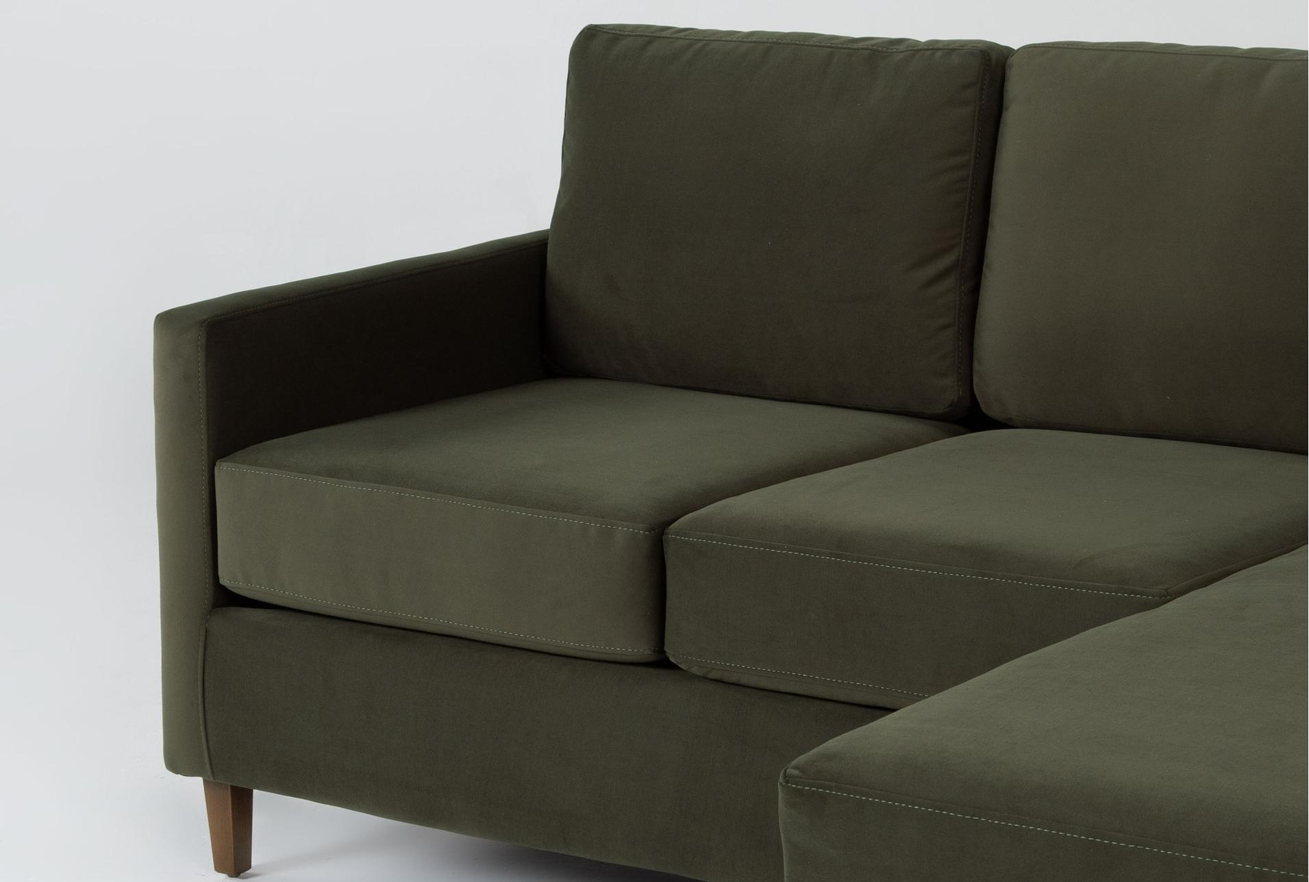 santana olive green velvet fabric 2 piece 78" sofa with reversible chaise & chair set 7 santana olive green velvet fabric 2 piece 78" sofa with reversible chaise & chair set