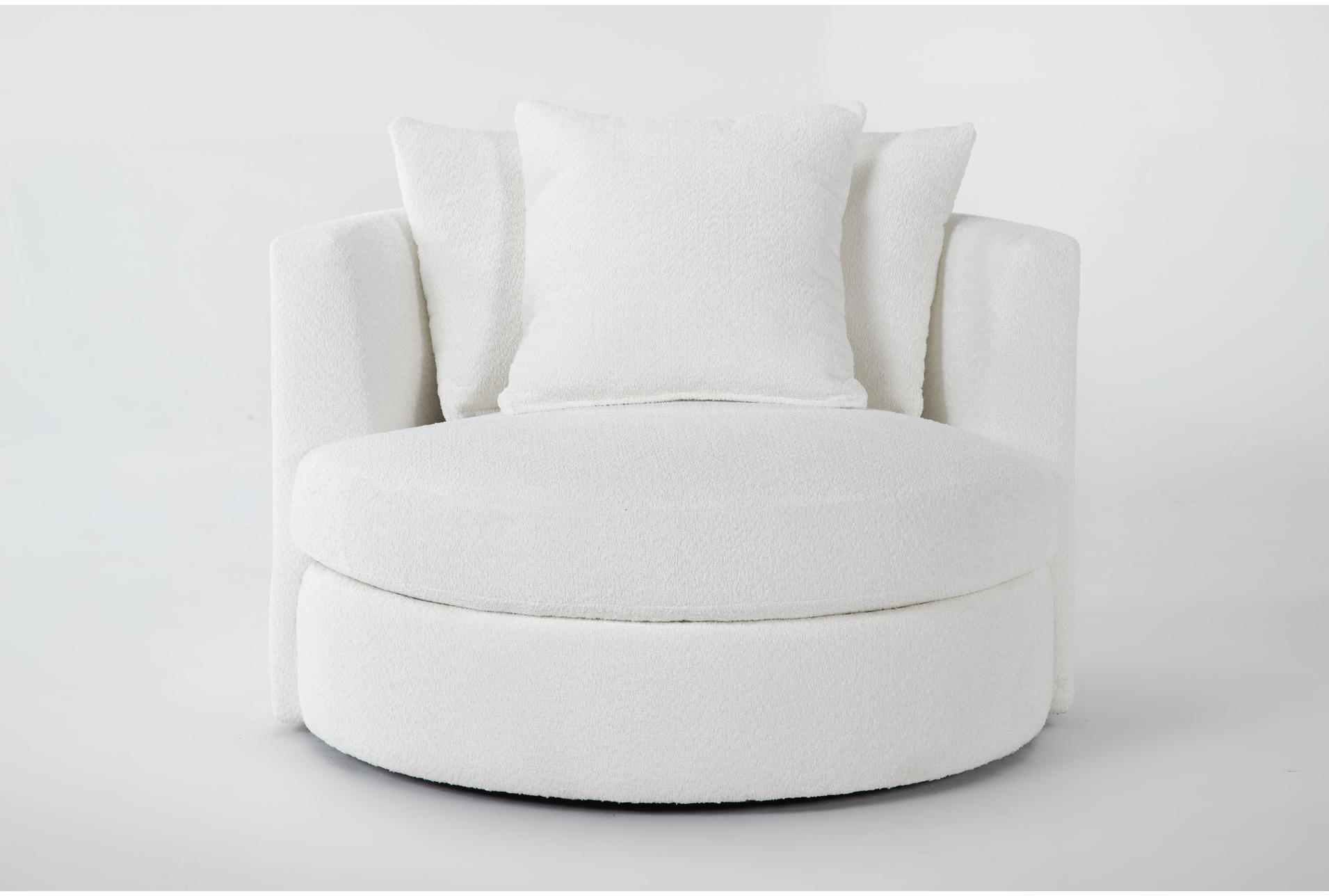 nest iii gibson 49" fabric white beige swivel cuddler 1 nest iii gibson 49" fabric white beige swivel cuddler