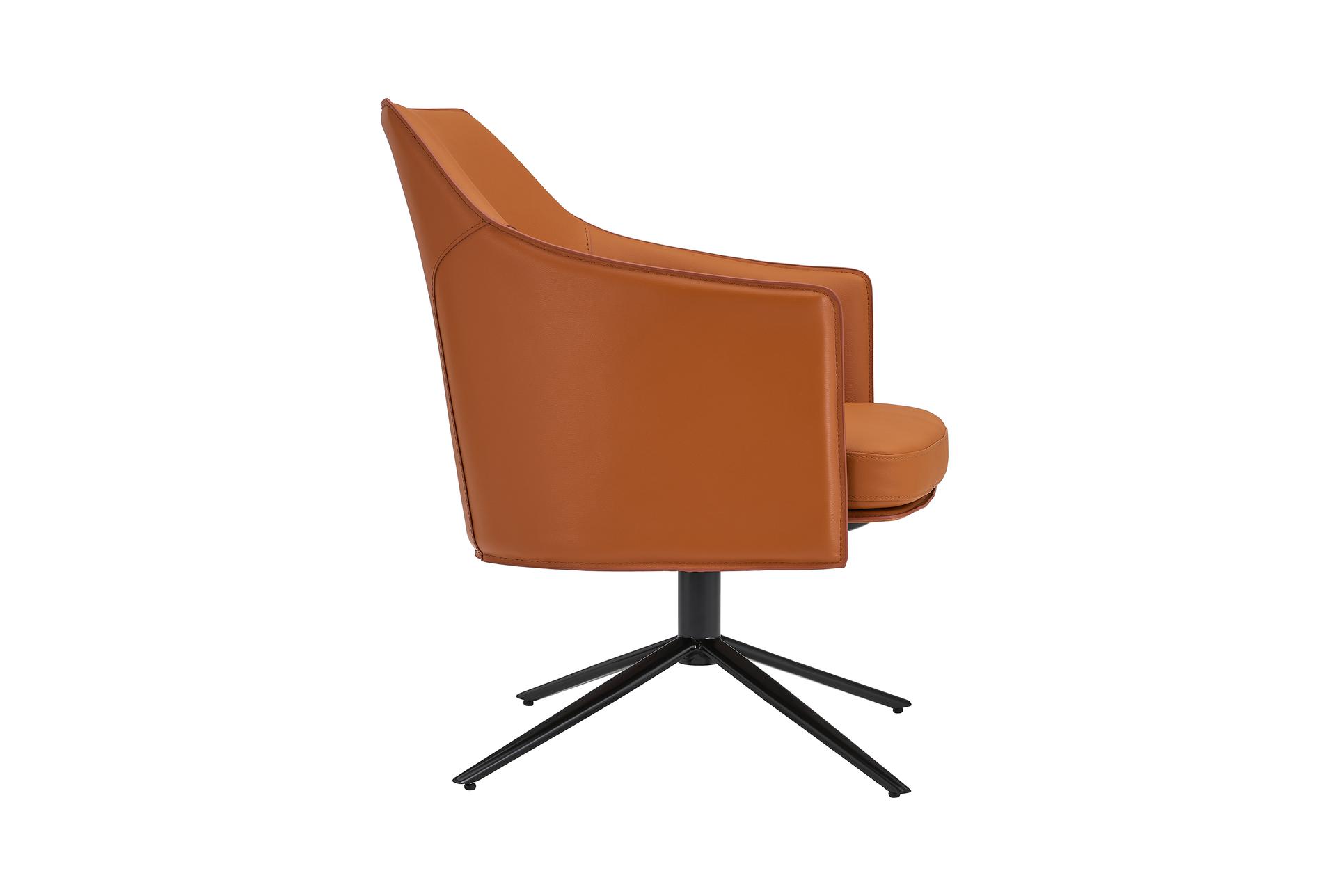 senna cognac brown leatherette swivel arm chair with black steel base | solid | armchair 11 senna cognac brown leatherette swivel arm chair with black steel base | solid | armchair
