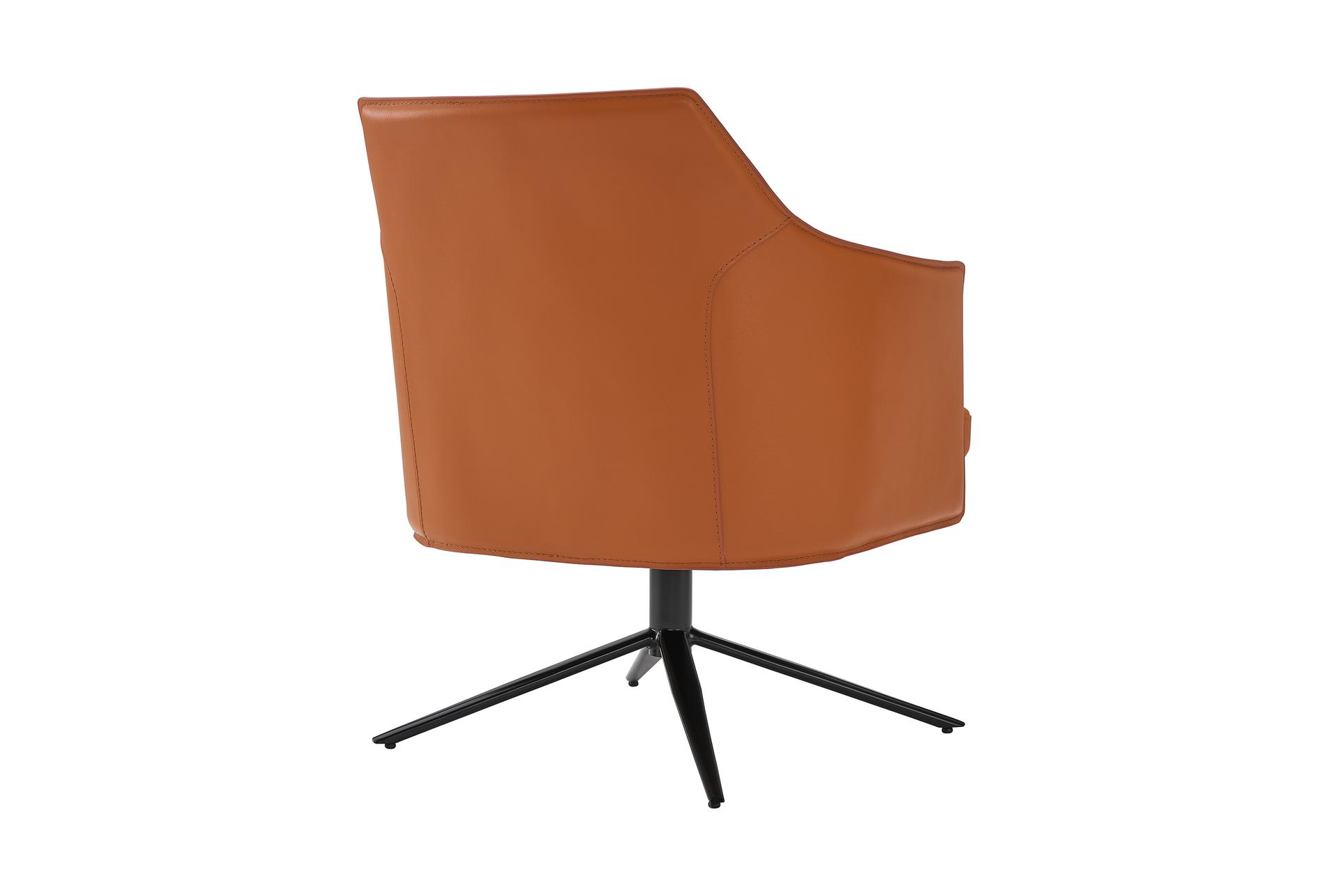 senna cognac brown leatherette swivel arm chair with black steel base | solid | armchair 12 senna cognac brown leatherette swivel arm chair with black steel base | solid | armchair