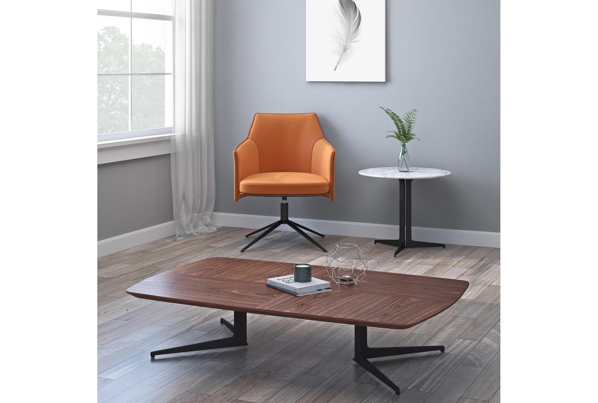 senna cognac brown leatherette swivel arm chair with black steel base | solid | armchair 14 senna cognac brown leatherette swivel arm chair with black steel base | solid | armchair