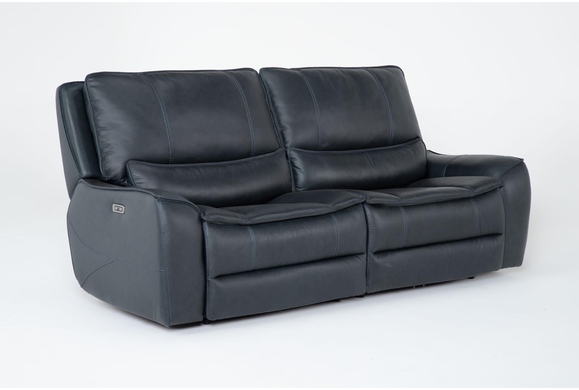 montana navy blue top grain leather 89" power zero gravity reclining sofa with power headrest & usb 14 montana navy blue top grain leather 89" power zero gravity reclining sofa with power headrest & usb