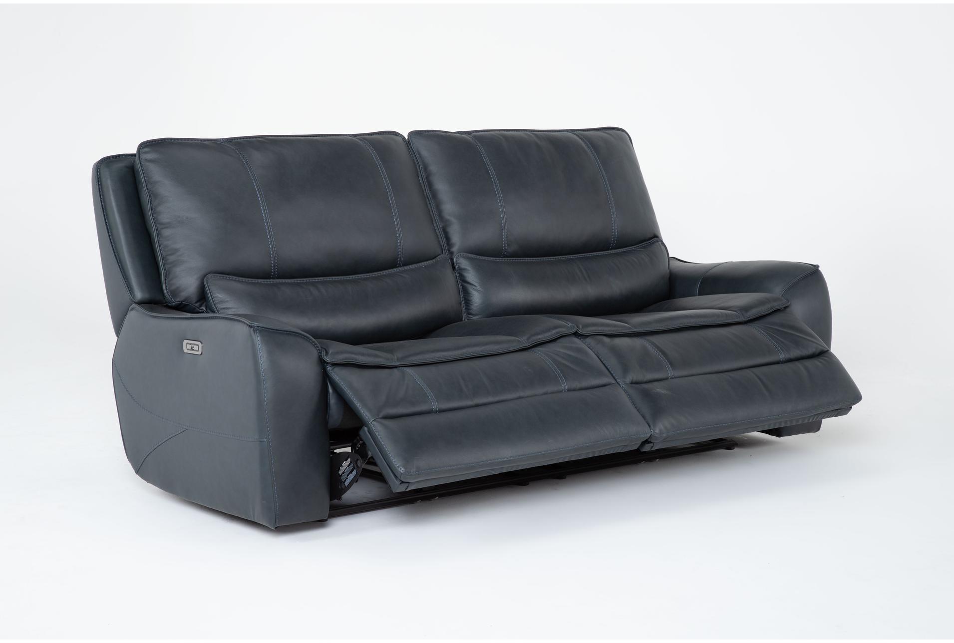 montana navy blue top grain leather 89" power zero gravity reclining sofa with power headrest & usb 15 montana navy blue top grain leather 89" power zero gravity reclining sofa with power headrest & usb