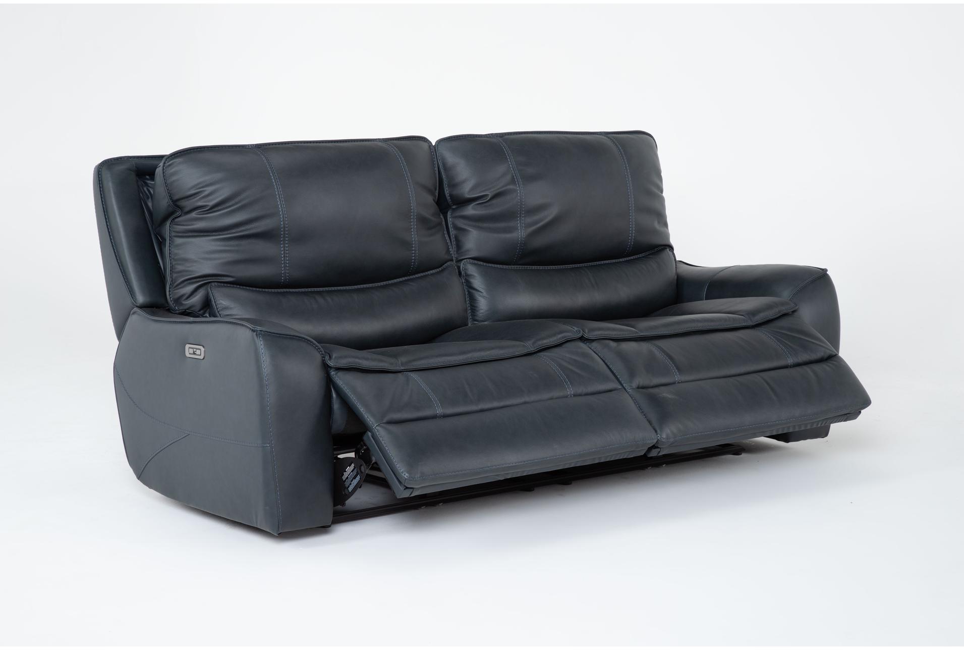 montana navy blue top grain leather 89" power zero gravity reclining sofa with power headrest & usb 16 montana navy blue top grain leather 89" power zero gravity reclining sofa with power headrest & usb