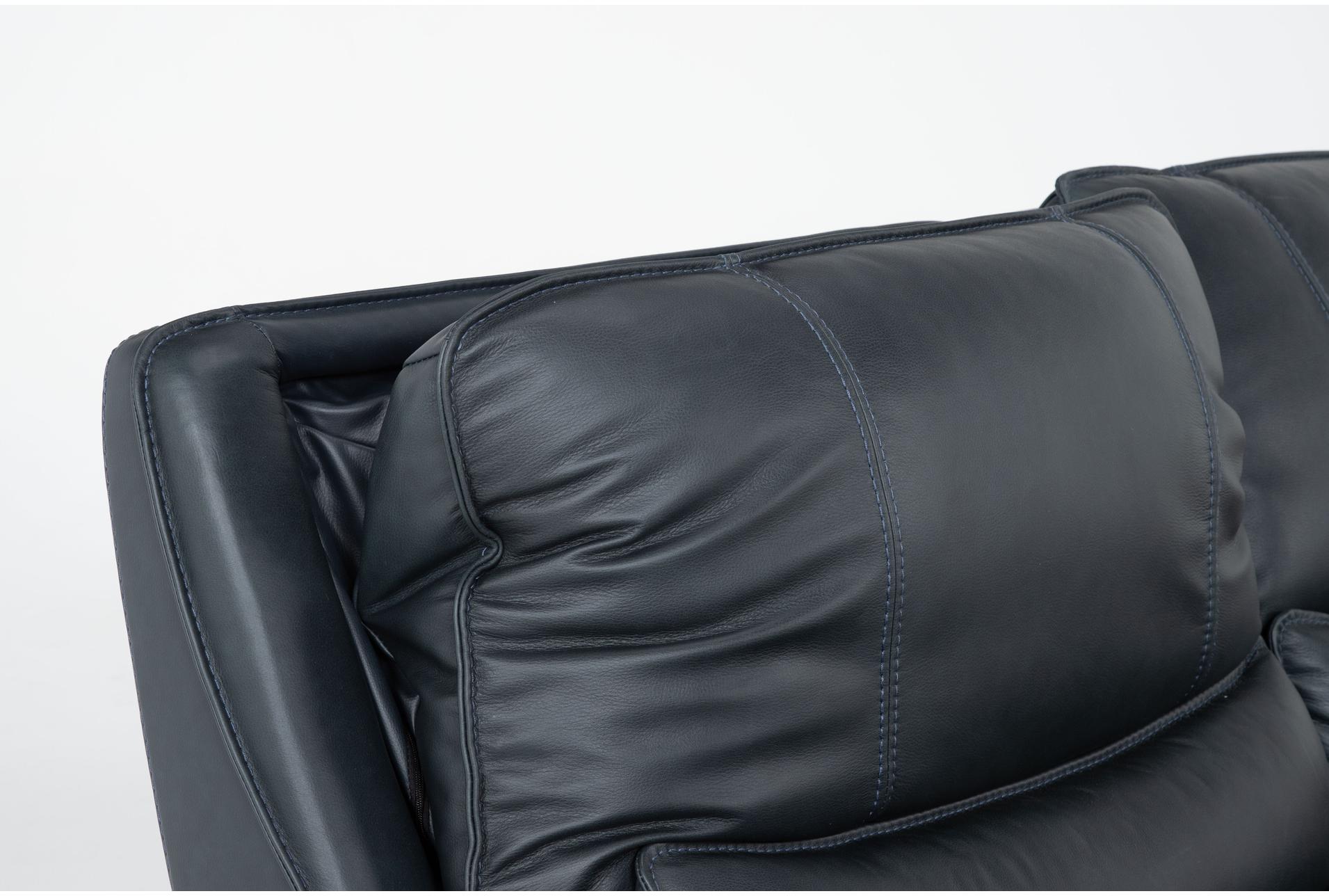 montana navy blue top grain leather 89" power zero gravity reclining sofa with power headrest & usb 21 montana navy blue top grain leather 89" power zero gravity reclining sofa with power headrest & usb