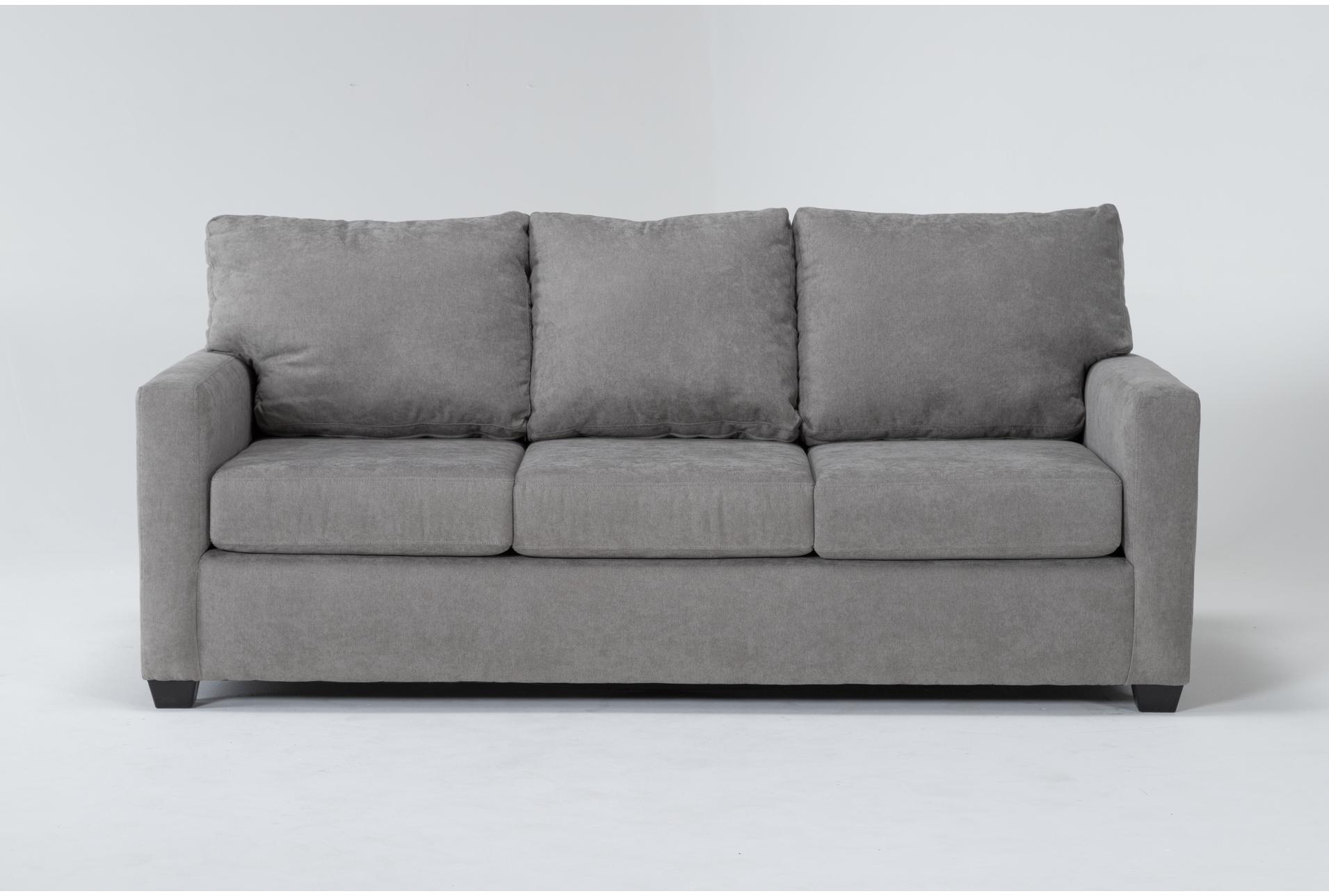 aramis vintage grey fabric 83" queen memory foam sleeper sofa bed | track arms | loose reversible back 1 aramis vintage grey fabric 83" queen memory foam sleeper sofa bed | track arms | loose reversible back
