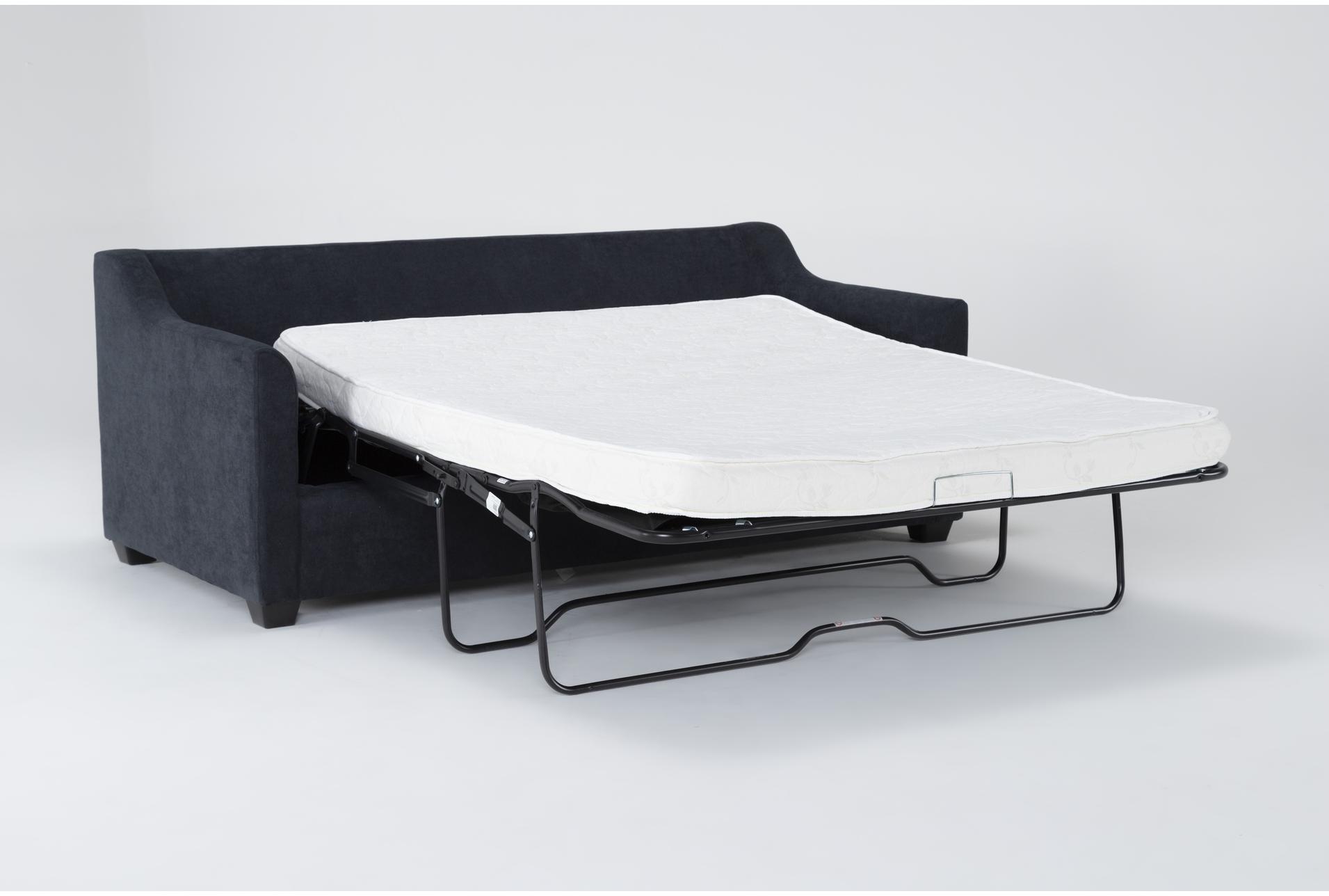 porthos midnight navy blue fabric 2 piece queen memory foam sleeper sofa bed & arm chair set | loose reversible back 8 porthos midnight navy blue fabric 2 piece queen memory foam sleeper sofa bed & arm chair set | loose reversible back