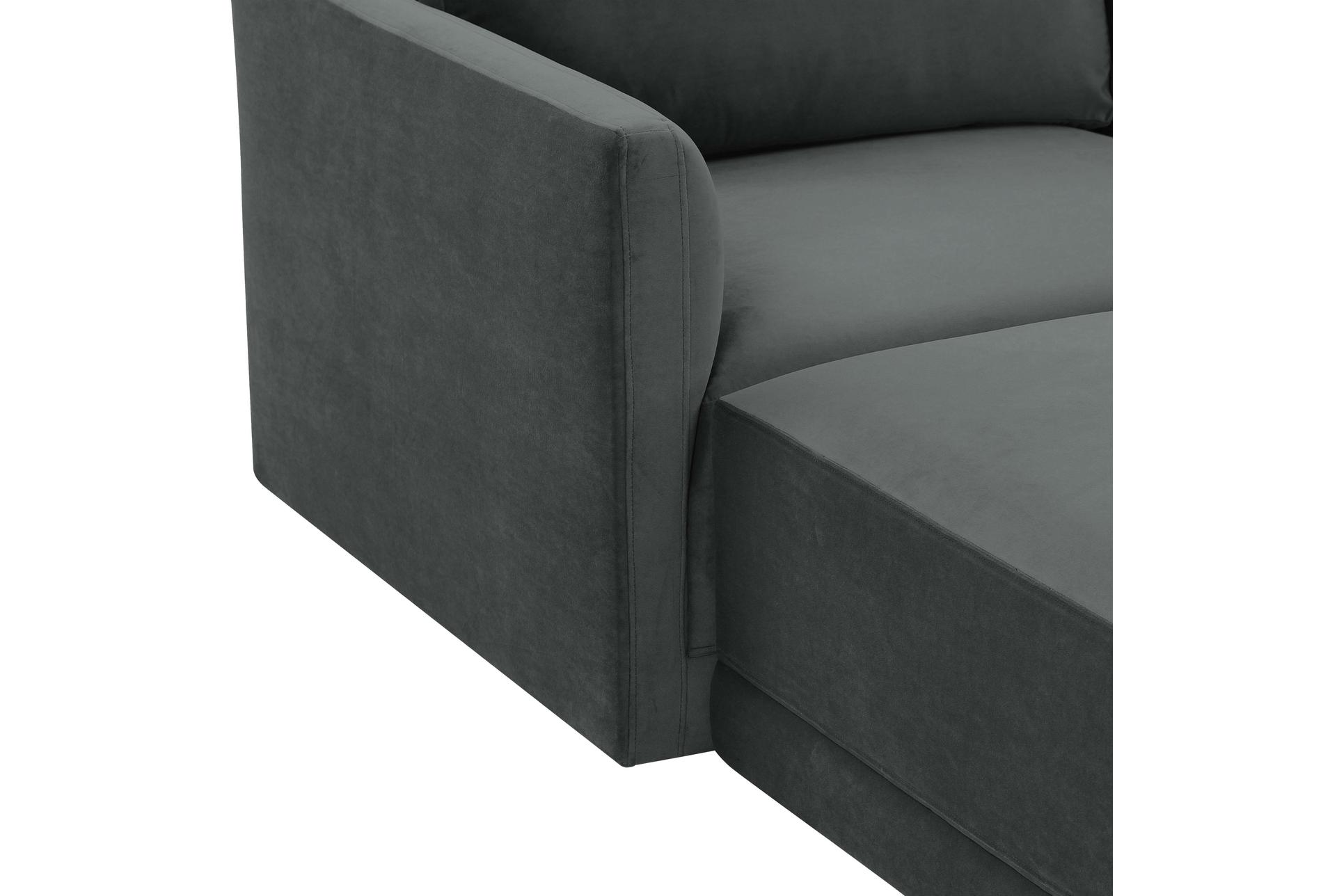 lyric charcoal grey natural velvet fabric 135" 6 piece double chaise modular u-shaped sectional | symmetrical | track arms 8 lyric charcoal grey natural velvet fabric 135" 6 piece double chaise modular u-shaped sectional | symmetrical | track arms