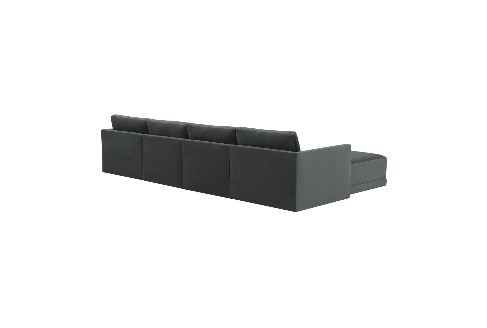 lyric charcoal grey natural velvet fabric 135" 6 piece double chaise modular u-shaped sectional | symmetrical | track arms 9 lyric charcoal grey natural velvet fabric 135" 6 piece double chaise modular u-shaped sectional | symmetrical | track arms