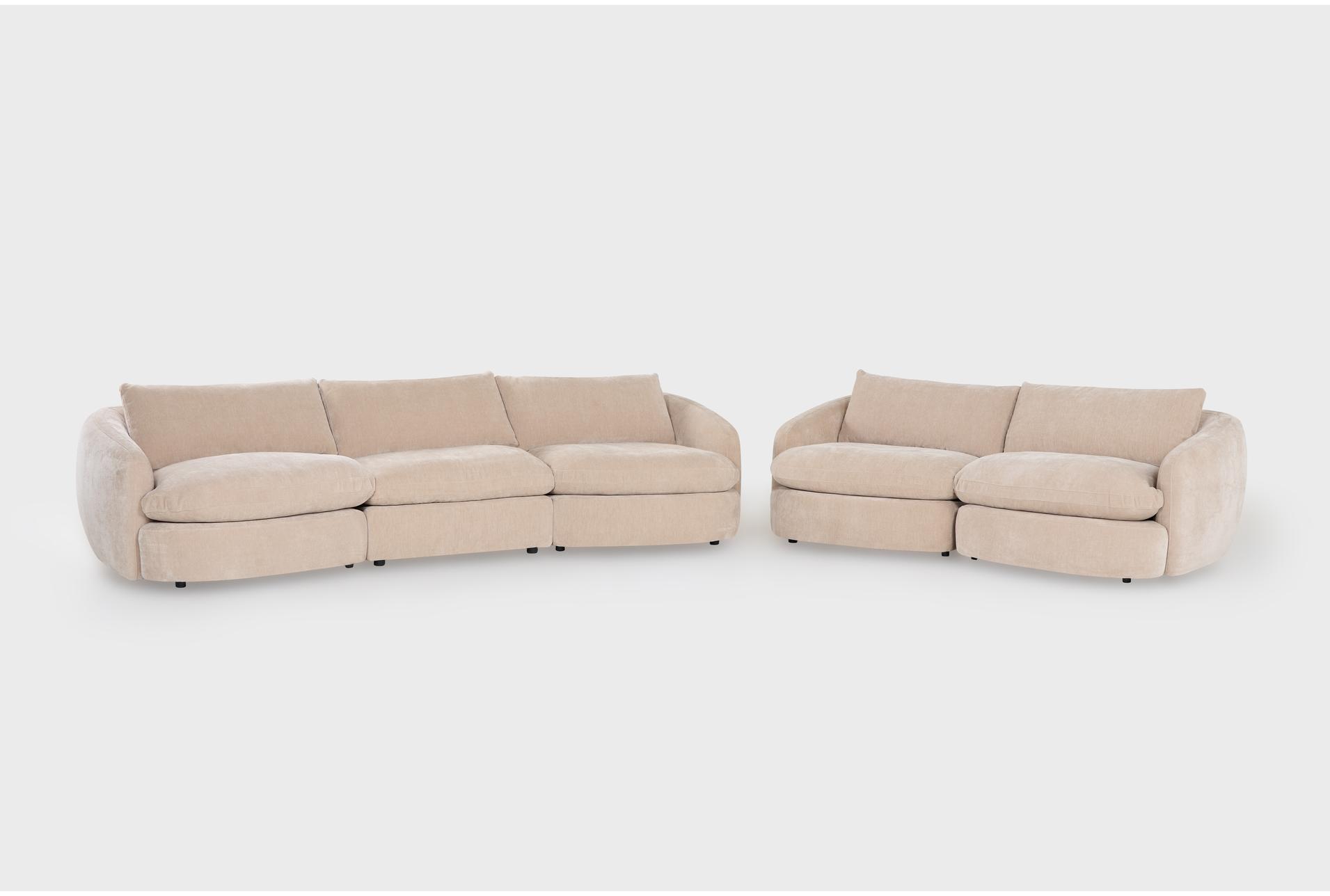 kendall 138" sand beige cloud-like curved sofa & loveseat set 1 kendall 138" sand beige cloud-like curved sofa & loveseat set