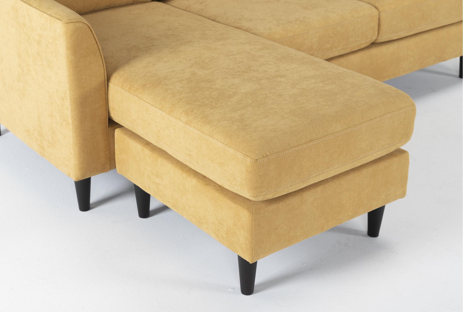 ami sun yellow fabric 83" sofa with reversible chaise 9 ami sun yellow fabric 83" sofa with reversible chaise