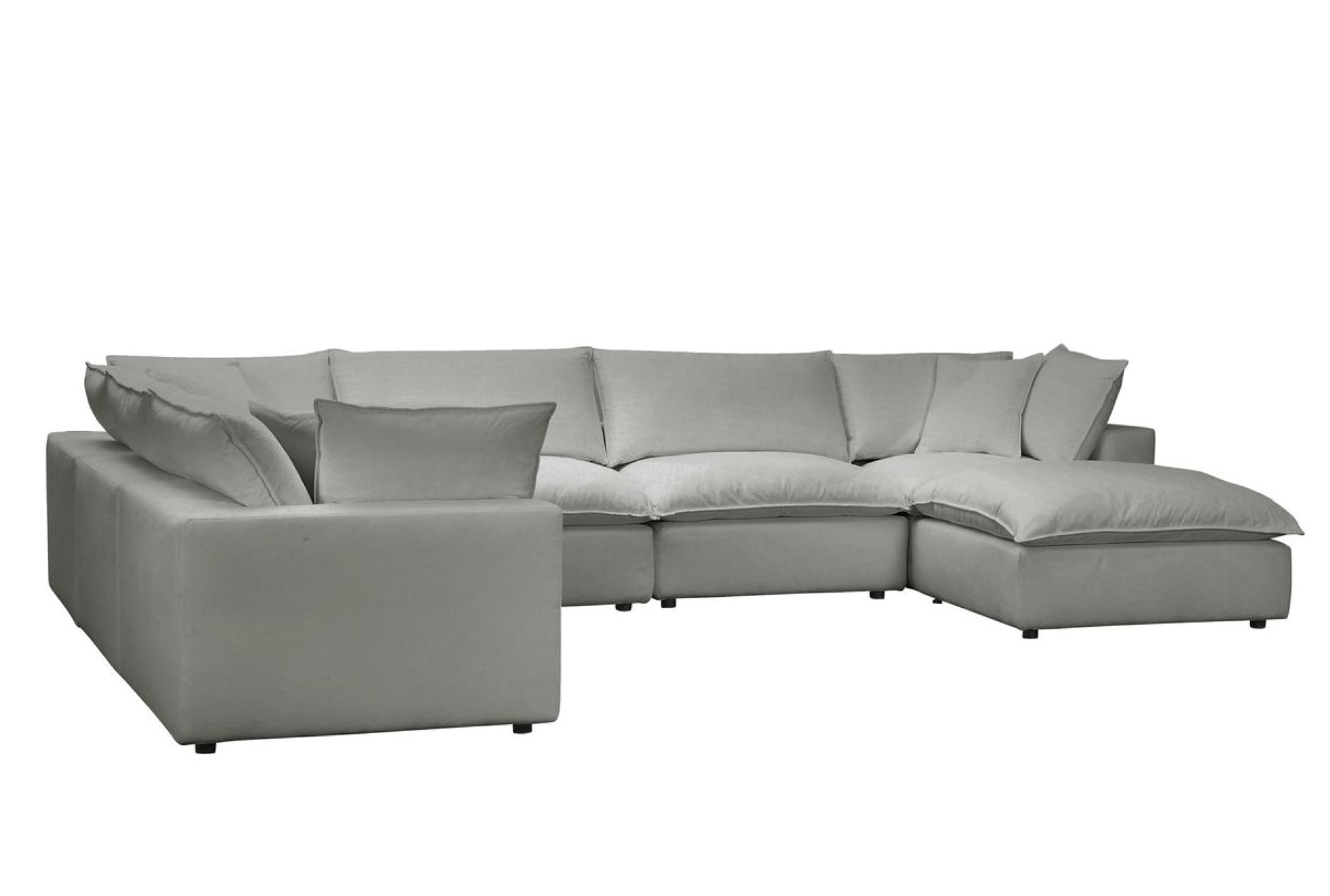 sutton slate grey fabric 159" 7 piece large chaise modular u-shaped sectional | reversible 1 sutton slate grey fabric 159" 7 piece large chaise modular u-shaped sectional | reversible