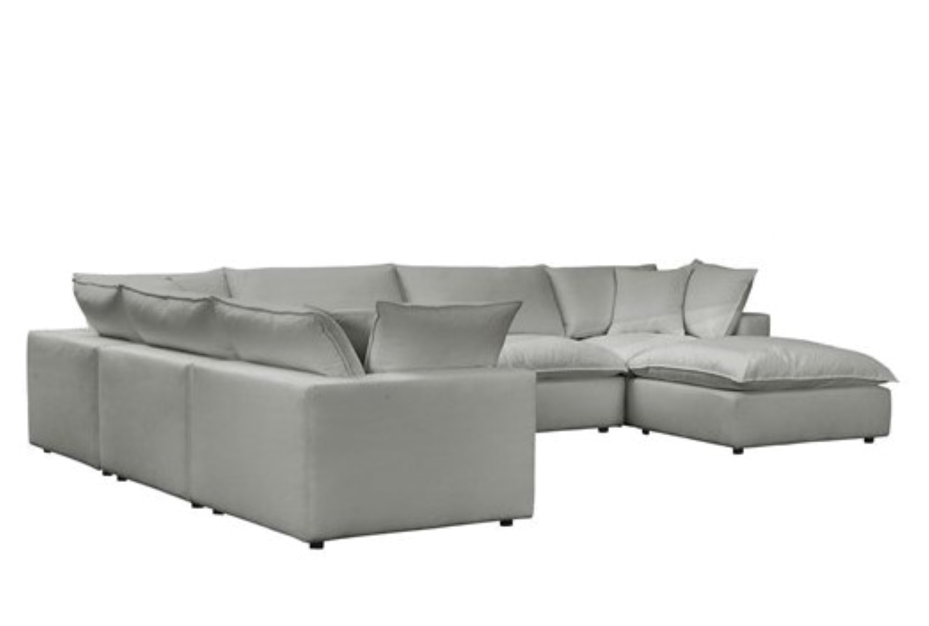 sutton slate grey fabric 159" 7 piece large chaise modular u-shaped sectional | reversible 8 sutton slate grey fabric 159" 7 piece large chaise modular u-shaped sectional | reversible
