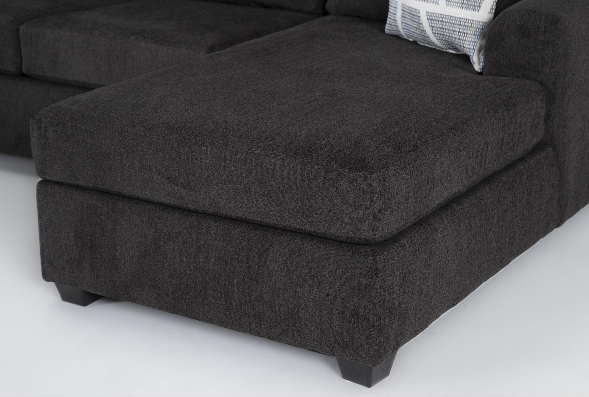 colby smoke grey black fabric 128" 3 piece u-shaped sectional with right arm facing chaise & left arm facing corner chaise | track arms 9 colby smoke grey black fabric 128" 3 piece u-shaped sectional with right arm facing chaise & left arm facing corner chaise | track arms