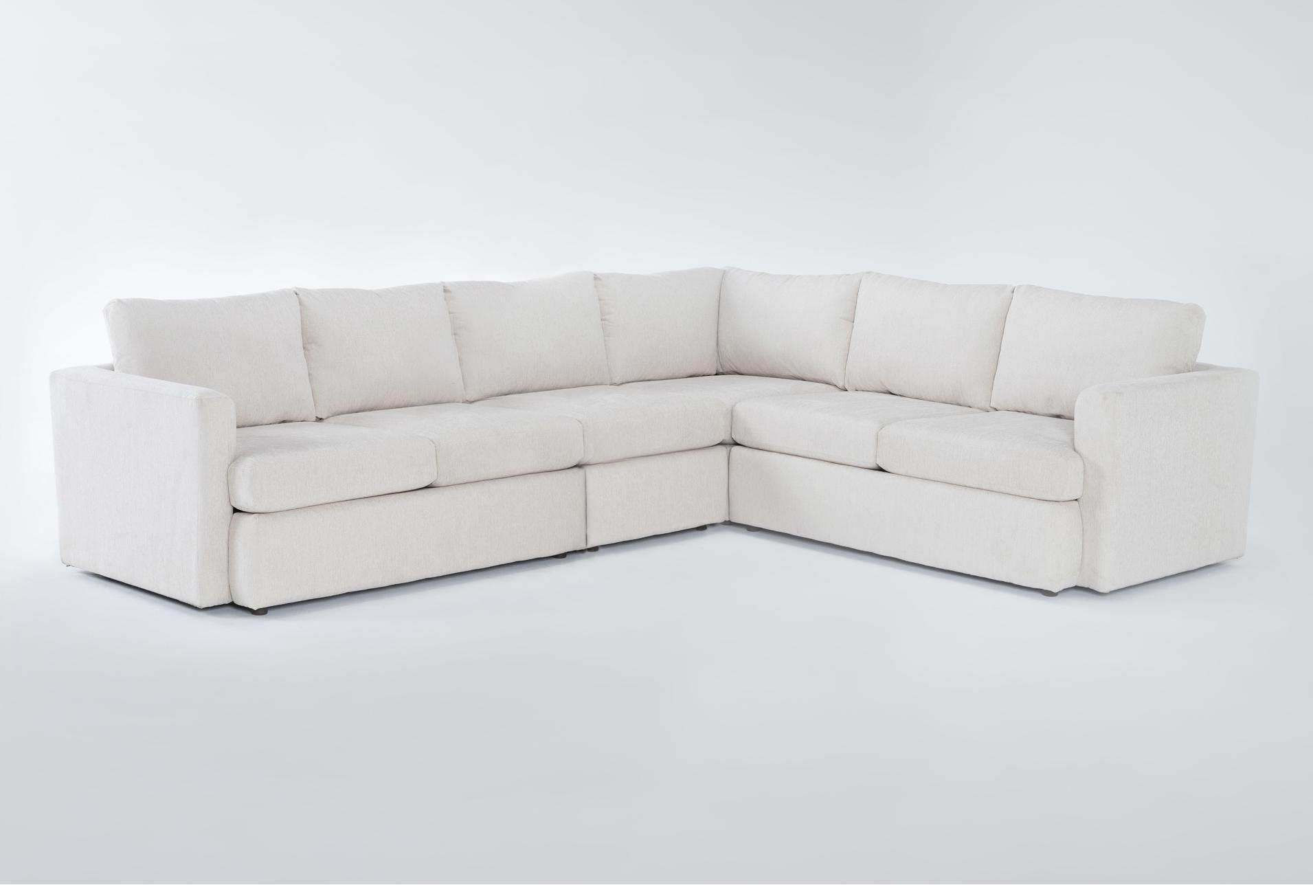 basil porcelain white ivory fabric modular 125" 4 piece l-shaped sectional | reversible | track arms 1 basil porcelain white ivory fabric modular 125" 4 piece l-shaped sectional | reversible | track arms