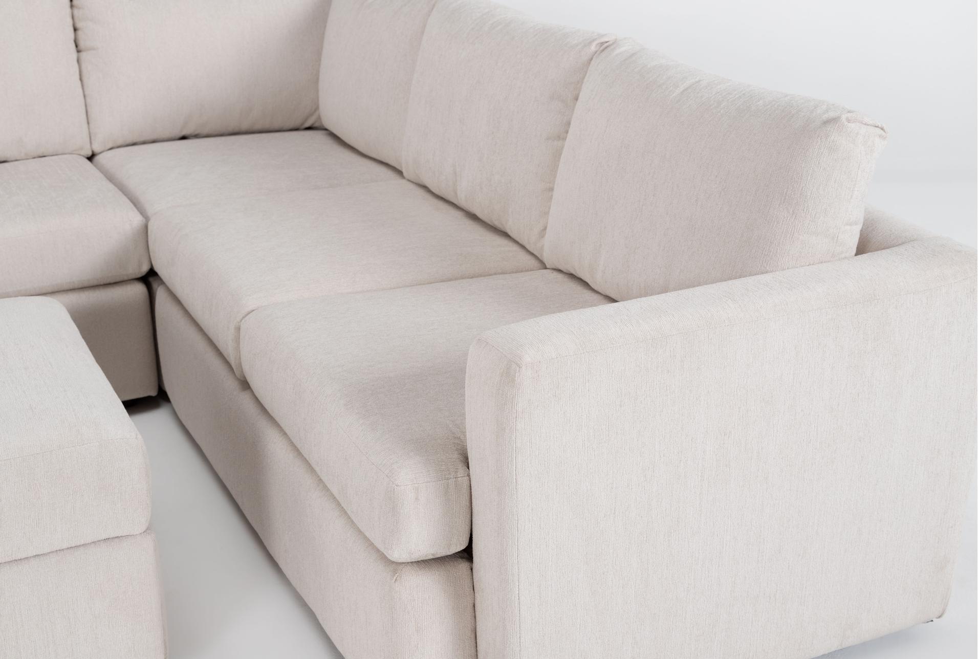 basil porcelain white ivory fabric modular 125" piece u-shaped sectional with left arm facing chaise & ottoman 9 basil porcelain white ivory fabric modular 125" piece u-shaped sectional with left arm facing chaise & ottoman
