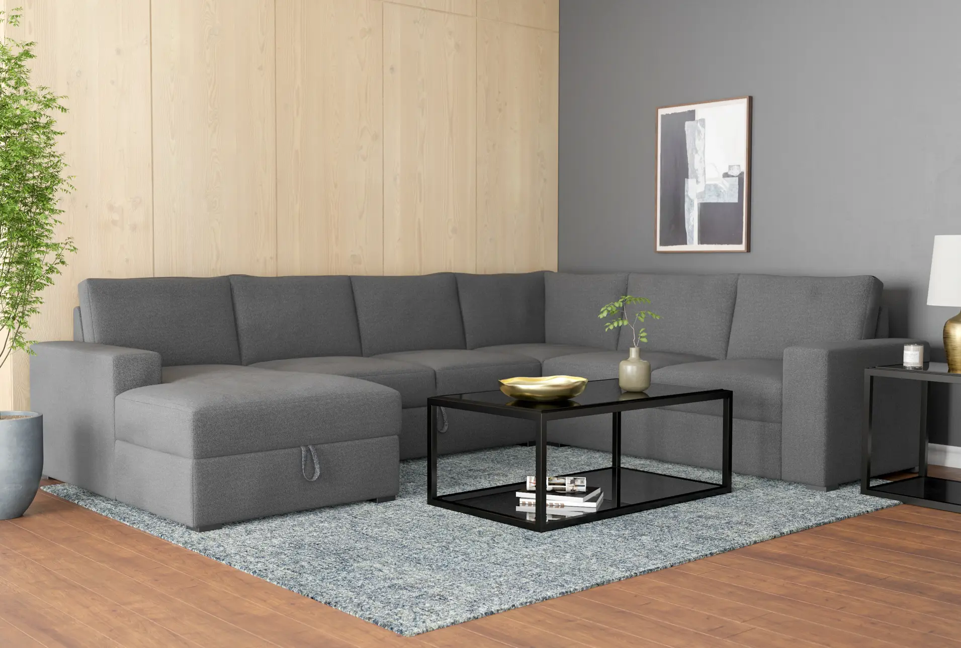 sebastian slate grey fabric 140" 3 piece convertible futon sleeper u-shaped sectional with left arm facing storage chaise 24 sebastian slate grey fabric 140" 3 piece convertible futon sleeper u-shaped sectional with left arm facing storage chaise