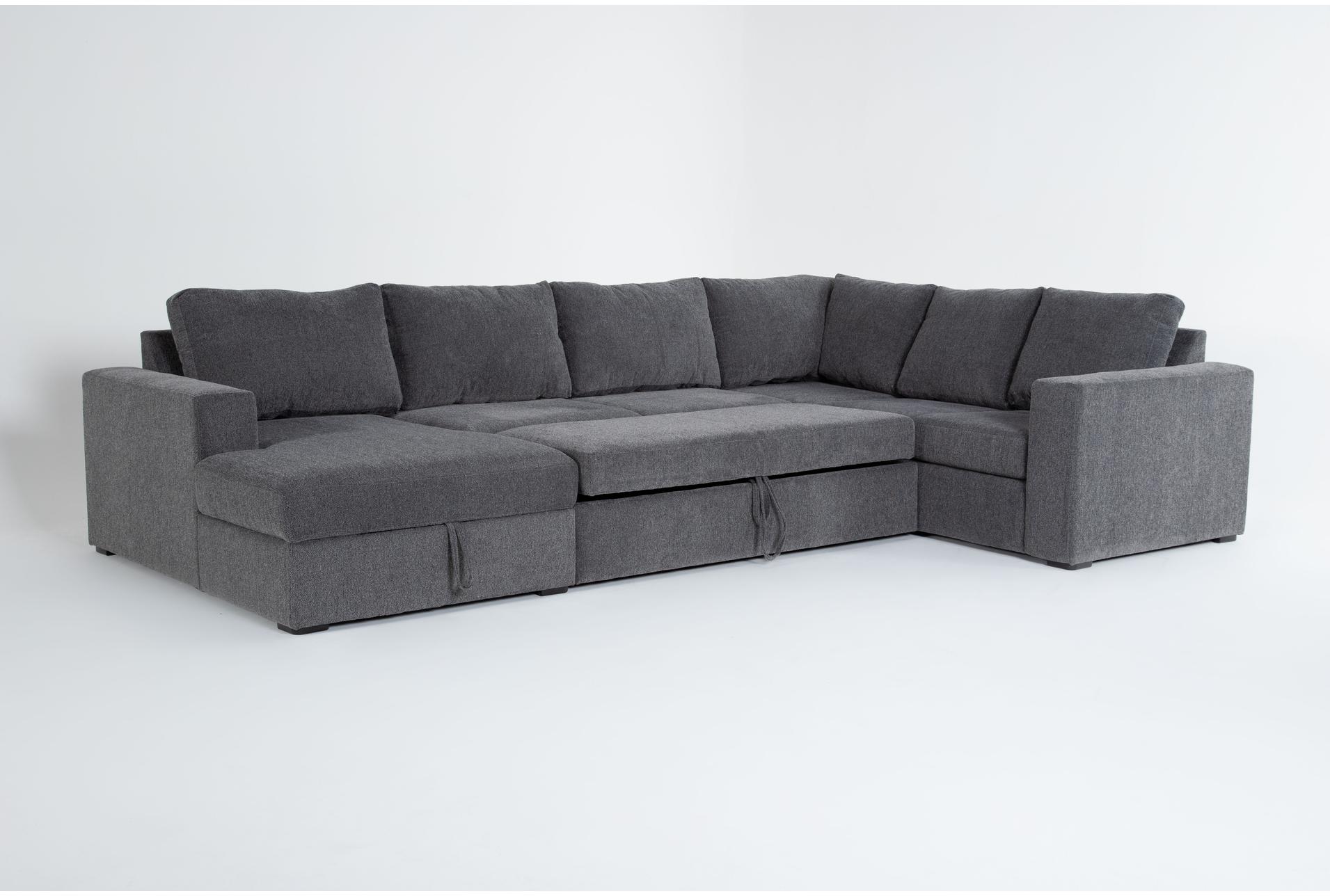 sebastian slate grey fabric 140" 3 piece convertible futon sleeper u-shaped sectional with left arm facing storage chaise 16 sebastian slate grey fabric 140" 3 piece convertible futon sleeper u-shaped sectional with left arm facing storage chaise