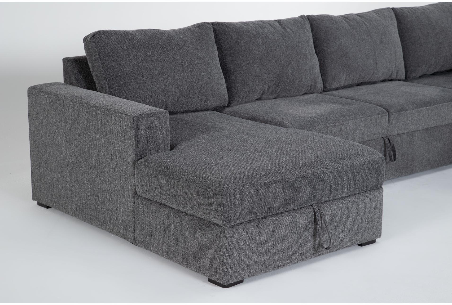 sebastian slate grey fabric 140" 3 piece convertible futon sleeper u-shaped sectional with left arm facing storage chaise 19 sebastian slate grey fabric 140" 3 piece convertible futon sleeper u-shaped sectional with left arm facing storage chaise