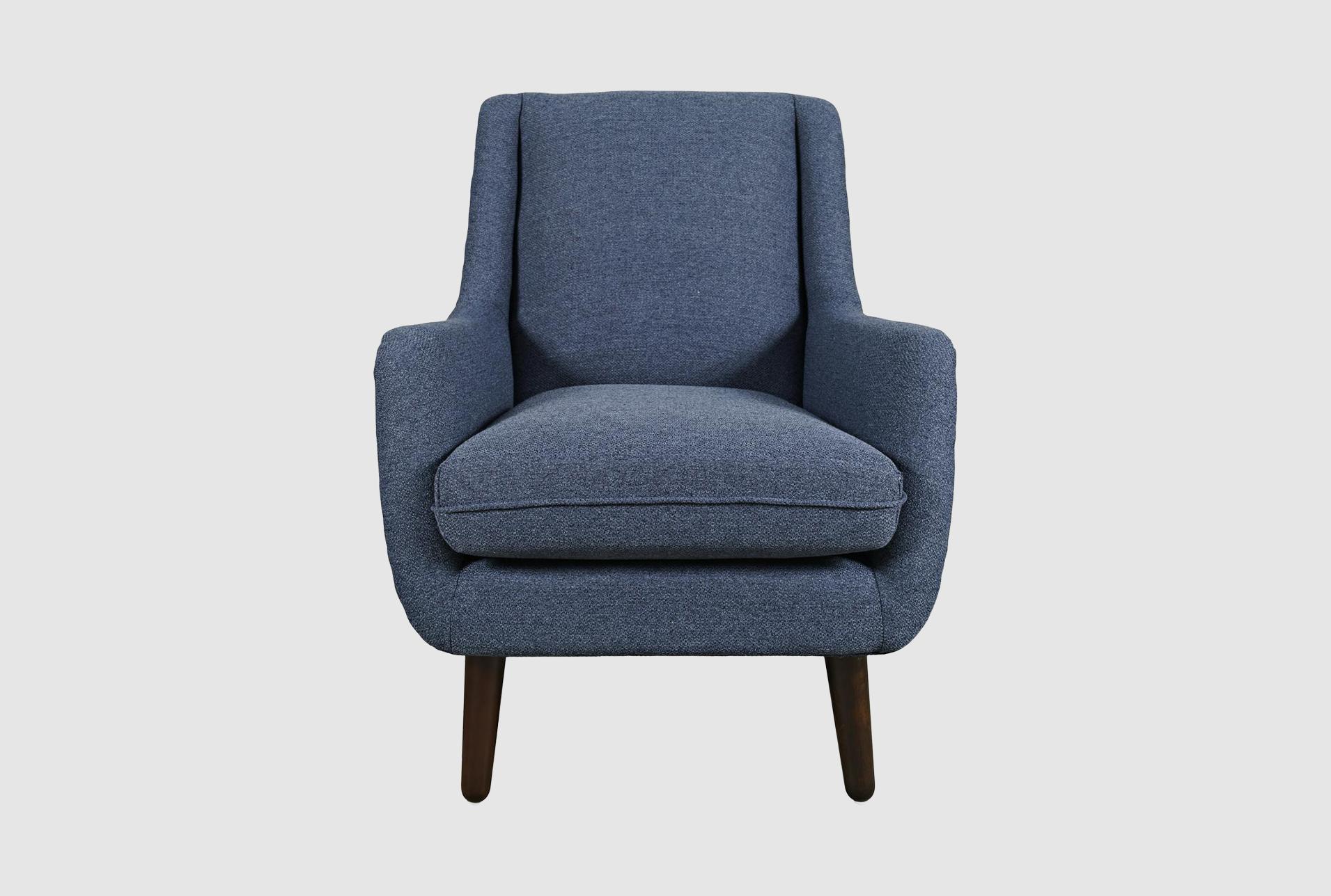 amana navy blue fabric accent arm chair | solid | armchair | with arms