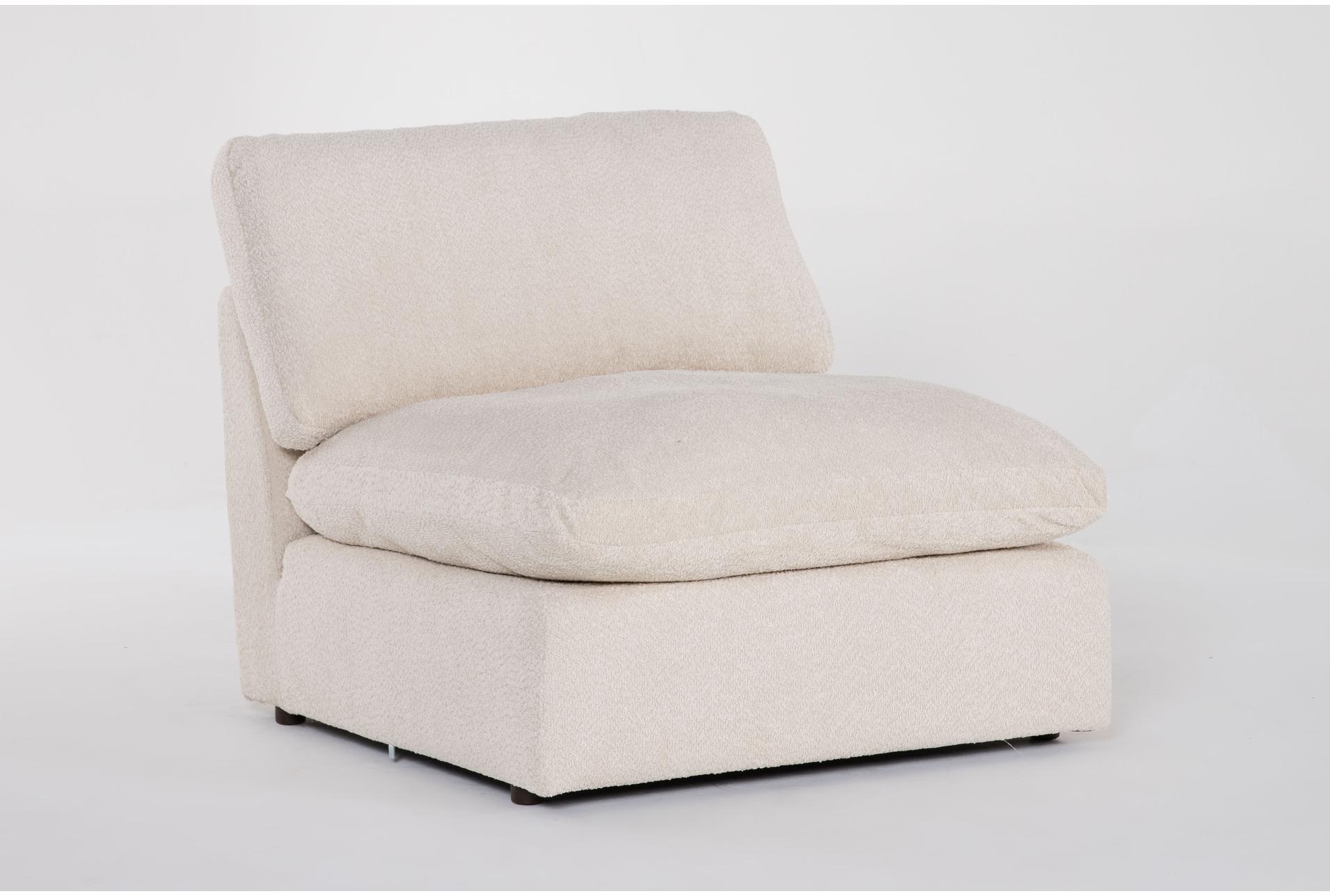 aaliyah cream beige armless chair | fabric | solid | modular