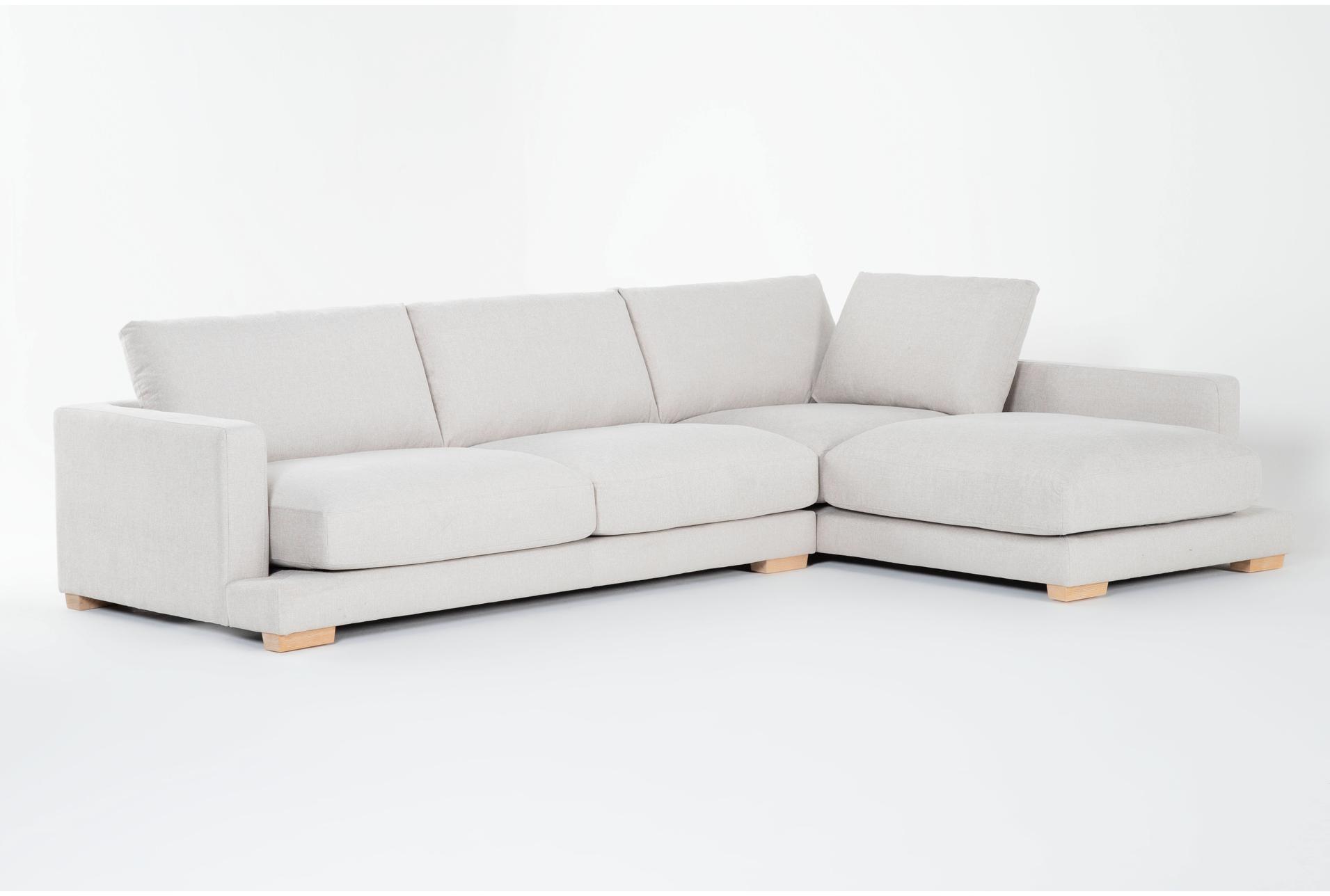 lindsey white fabric sand 127" 2 piece l-shaped sectional with right arm facing chaise 1 lindsey white fabric sand 127" 2 piece l-shaped sectional with right arm facing chaise