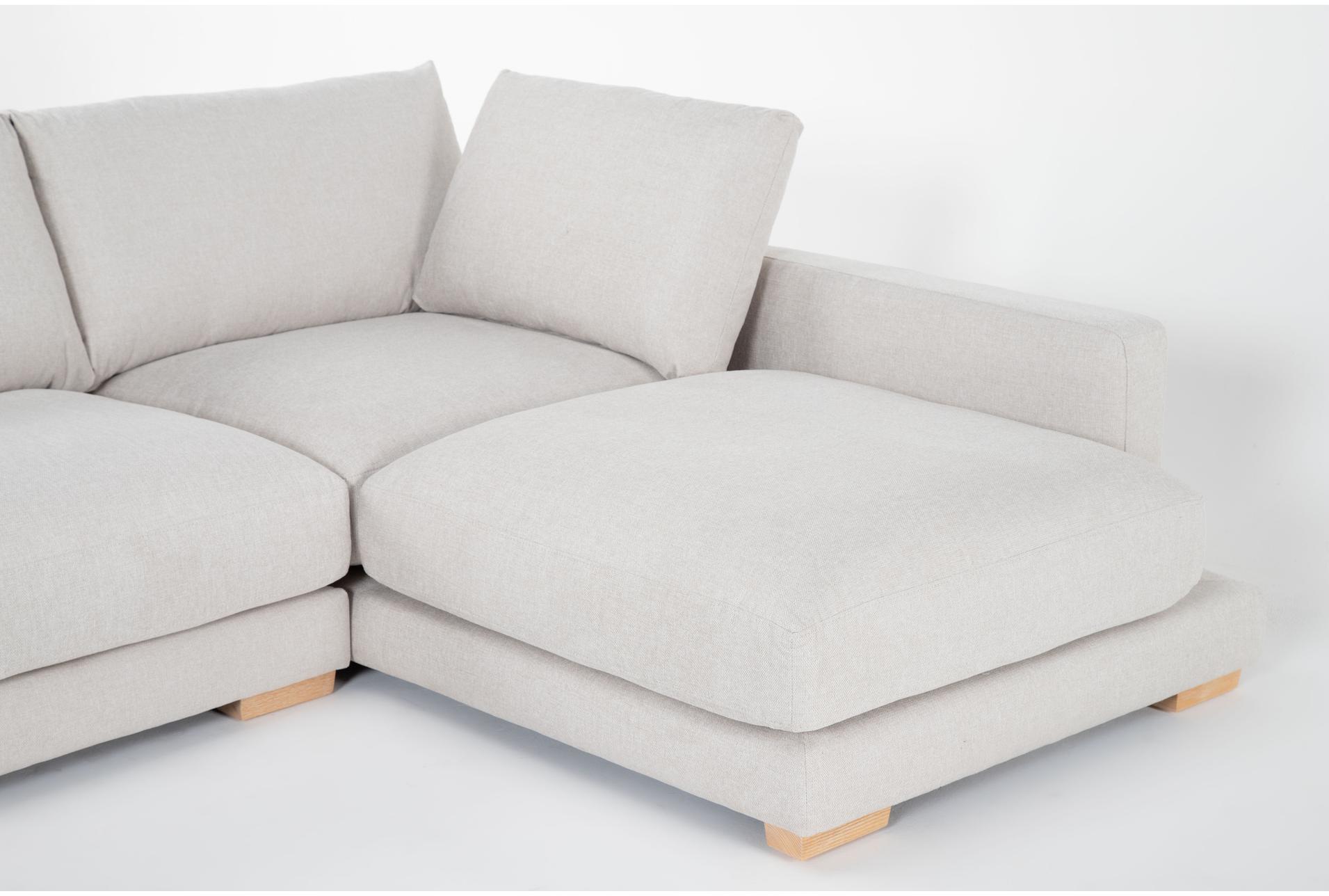 lindsey white fabric sand 127" 2 piece l-shaped sectional with right arm facing chaise 8 lindsey white fabric sand 127" 2 piece l-shaped sectional with right arm facing chaise