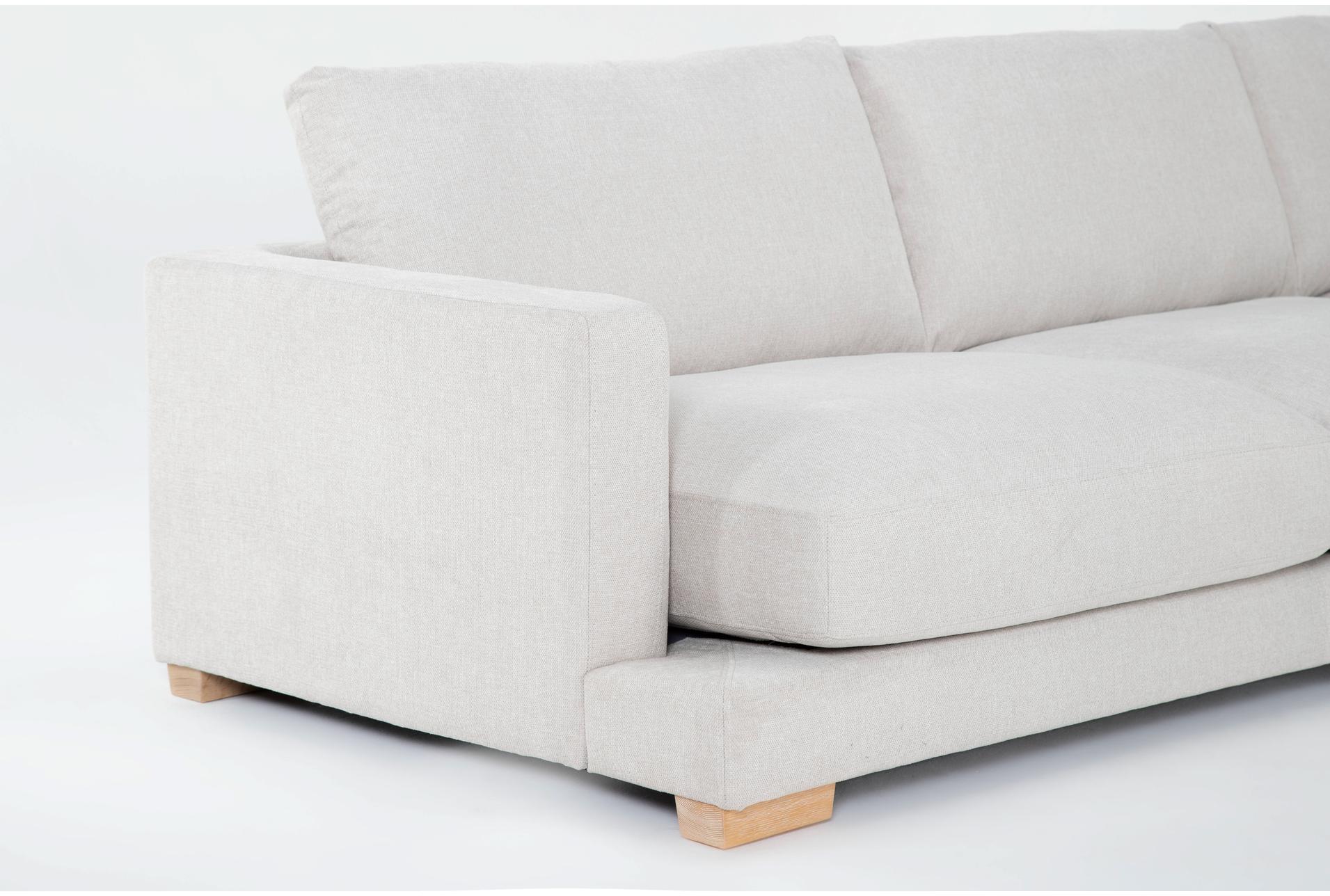lindsey white fabric sand 127" 2 piece l-shaped sectional with right arm facing chaise 12 lindsey white fabric sand 127" 2 piece l-shaped sectional with right arm facing chaise