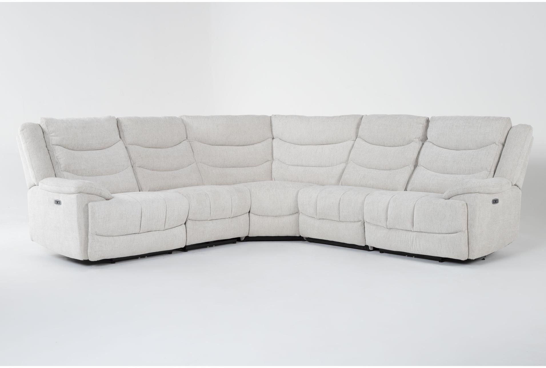 cruz ecru beige ivory 113" 5 piece power reclining l-shaped modular sectional | usb | fabric | reversible 1 cruz ecru beige ivory 113" 5 piece power reclining l-shaped modular sectional | usb | fabric | reversible