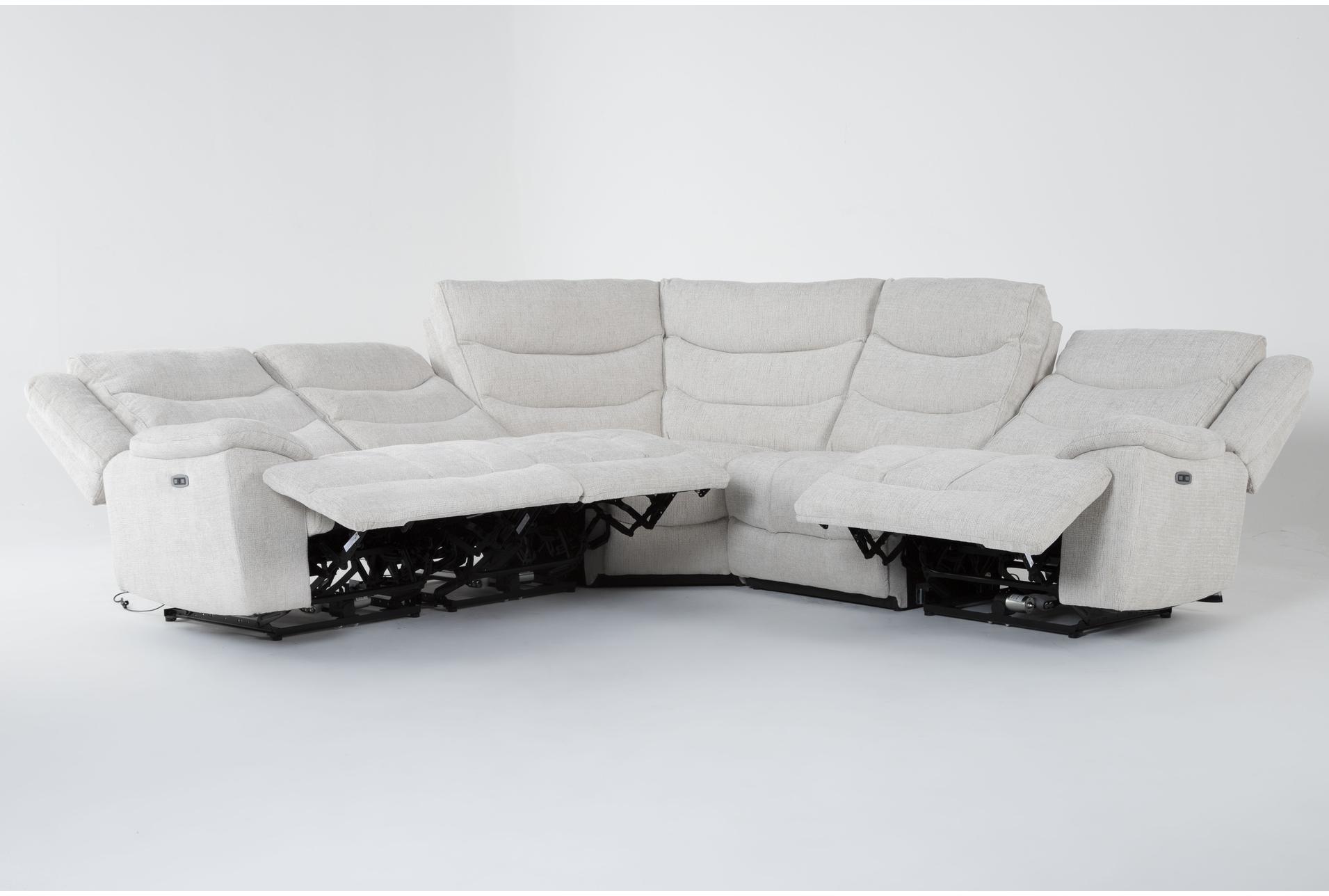 cruz ecru beige ivory 113" 5 piece power reclining l-shaped modular sectional | usb | fabric | reversible 9 cruz ecru beige ivory 113" 5 piece power reclining l-shaped modular sectional | usb | fabric | reversible