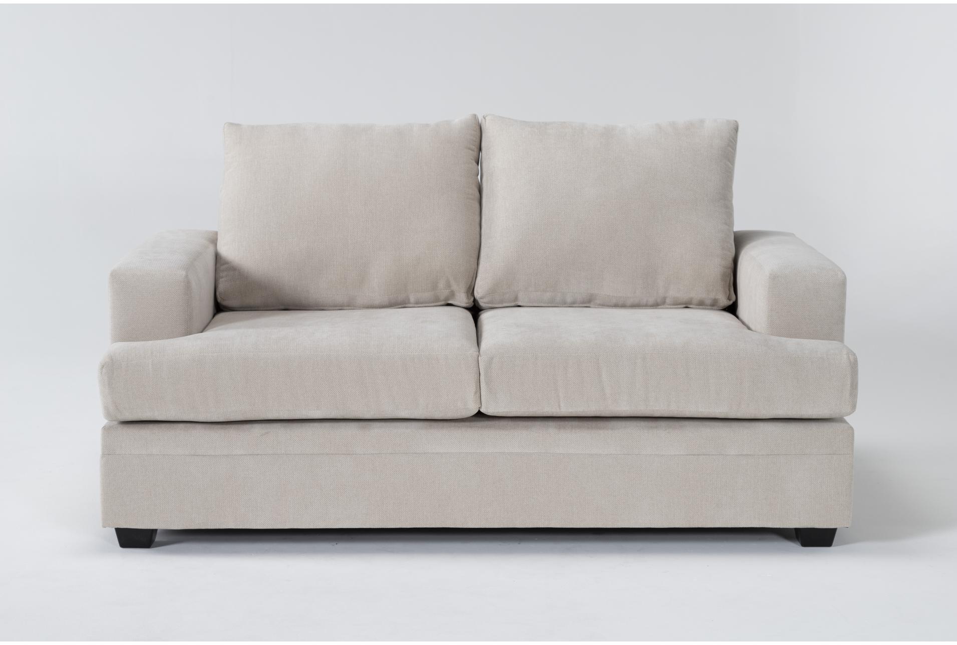 bonaterra sand beige fabric 70" loveseat | track arms | loose reversible back 1 bonaterra sand beige fabric 70" loveseat | track arms | loose reversible back