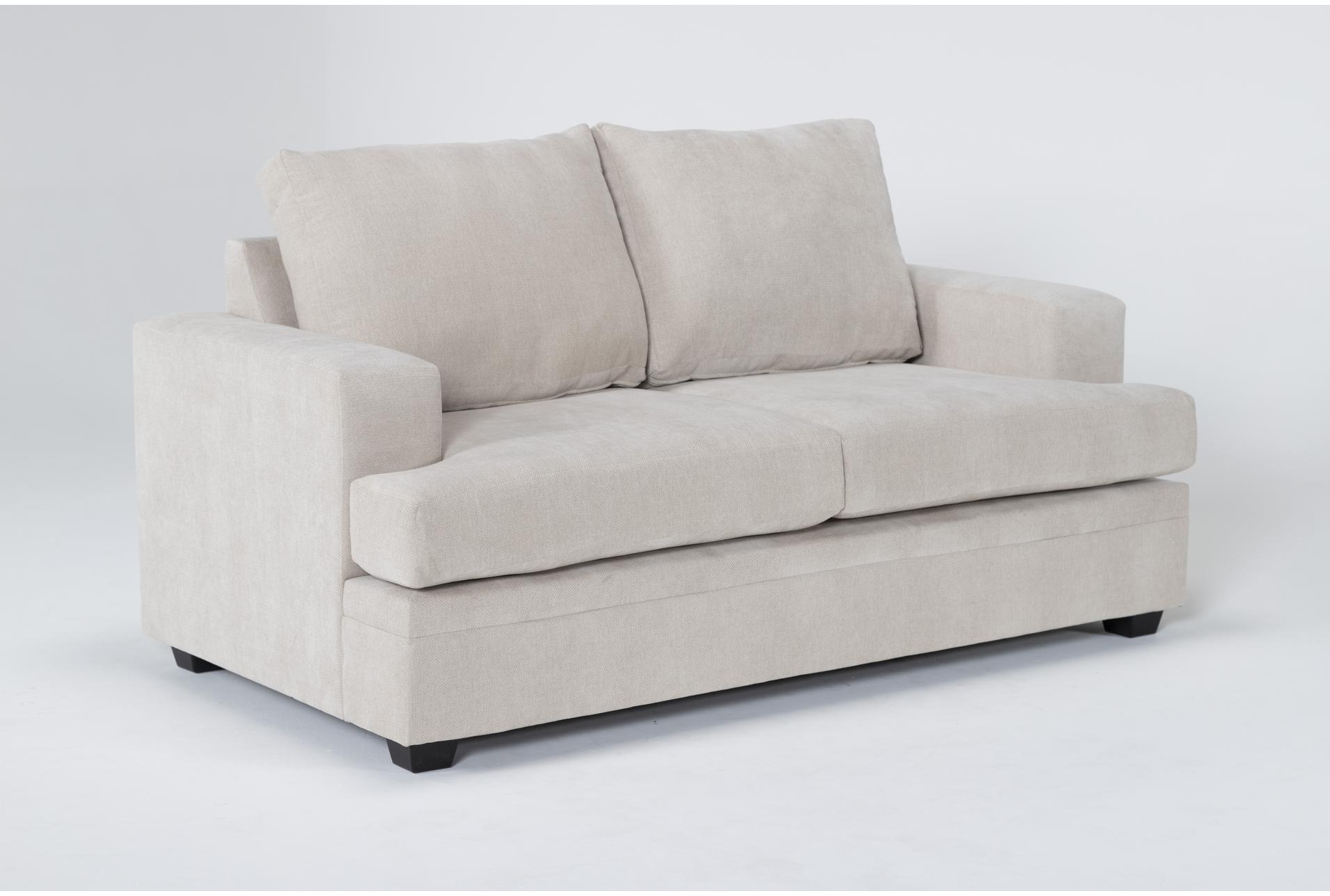 bonaterra sand beige fabric 70" loveseat | track arms | loose reversible back 7 bonaterra sand beige fabric 70" loveseat | track arms | loose reversible back