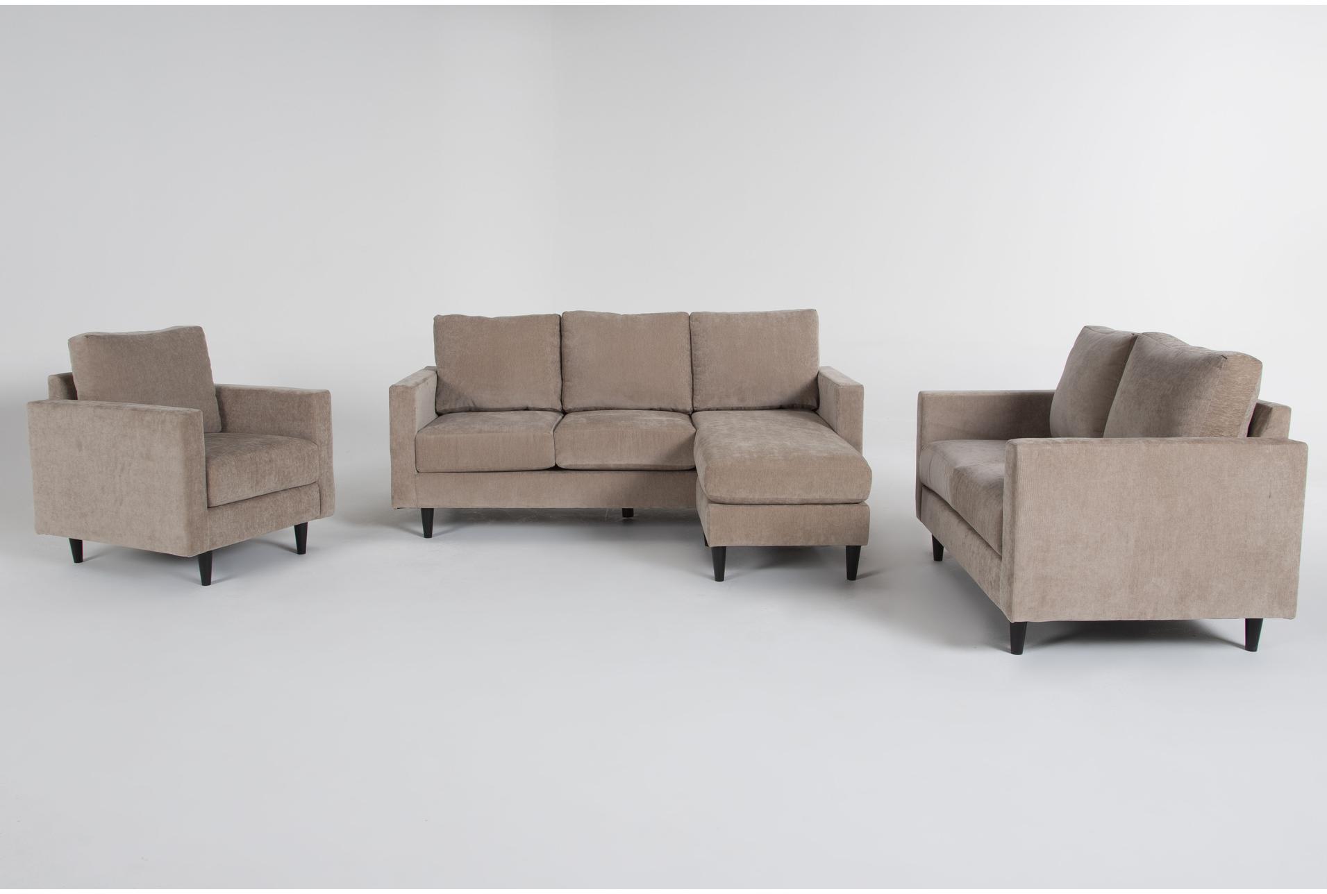 bradley khaki beige fabric modern 3 piece sofa with reversible chaise loveseat & arm chair set 1 bradley khaki beige fabric modern 3 piece sofa with reversible chaise loveseat & arm chair set